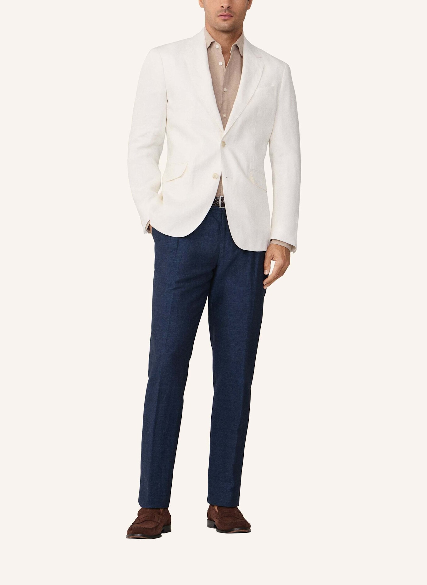 HACKETT LONDON Sakko LINEN DELAVE HOPSACK: WEISS
