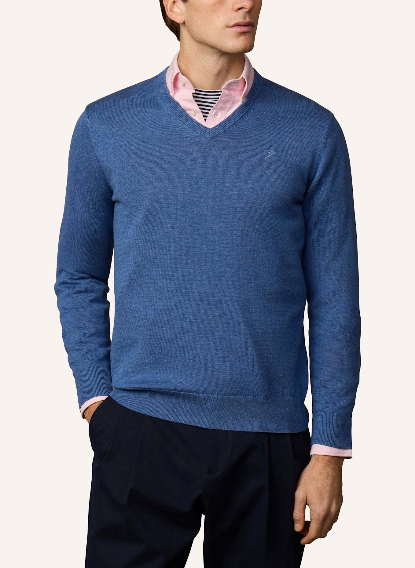 HACKETT LONDON Pullover ESS COTTON V NECK: BLAU
