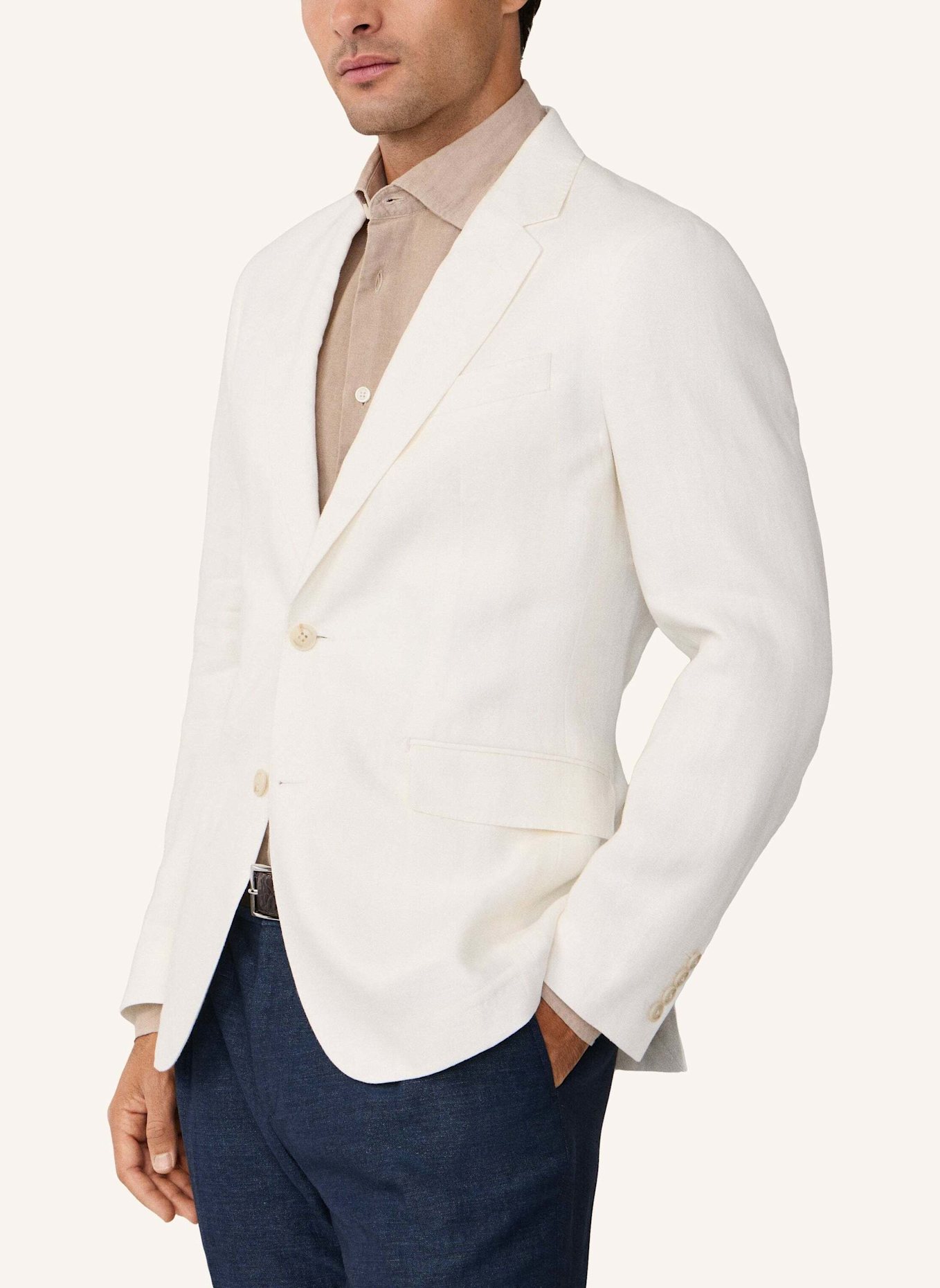 HACKETT LONDON Sakko LINEN DELAVE HOPSACK: WEISS