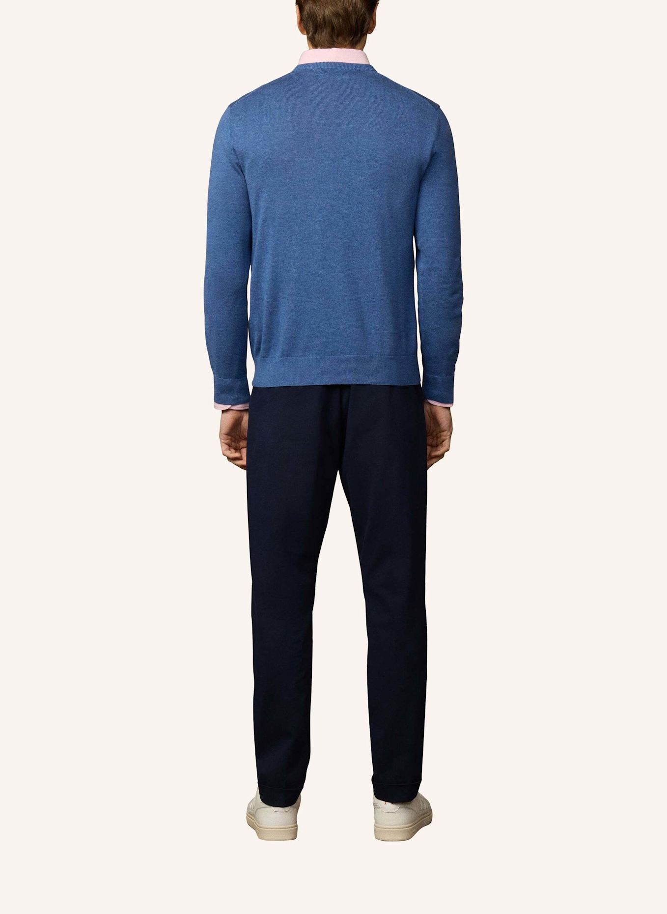 HACKETT LONDON Pullover ESS COTTON V NECK: BLAU