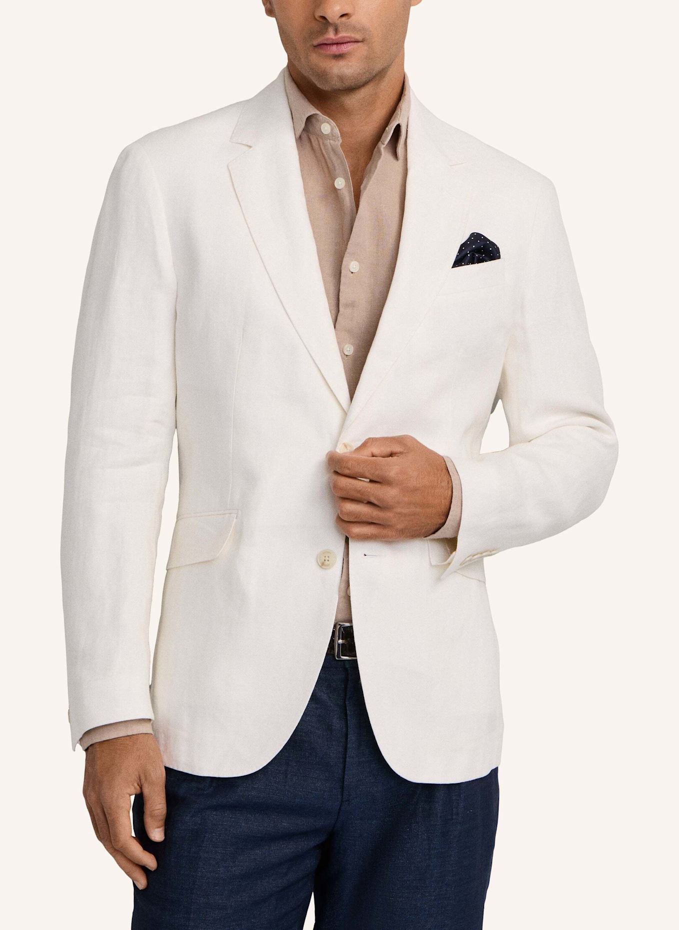 HACKETT LONDON Sakko LINEN DELAVE HOPSACK: WEISS