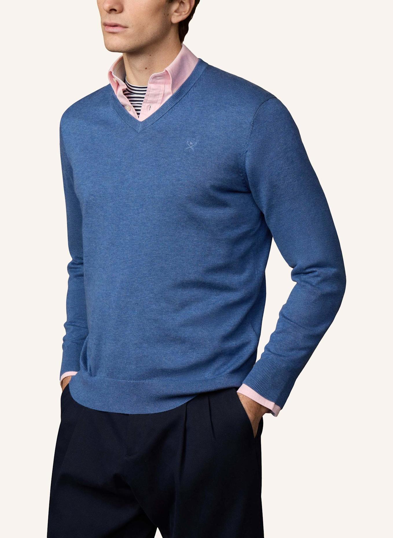 HACKETT LONDON Pullover ESS COTTON V NECK: BLAU