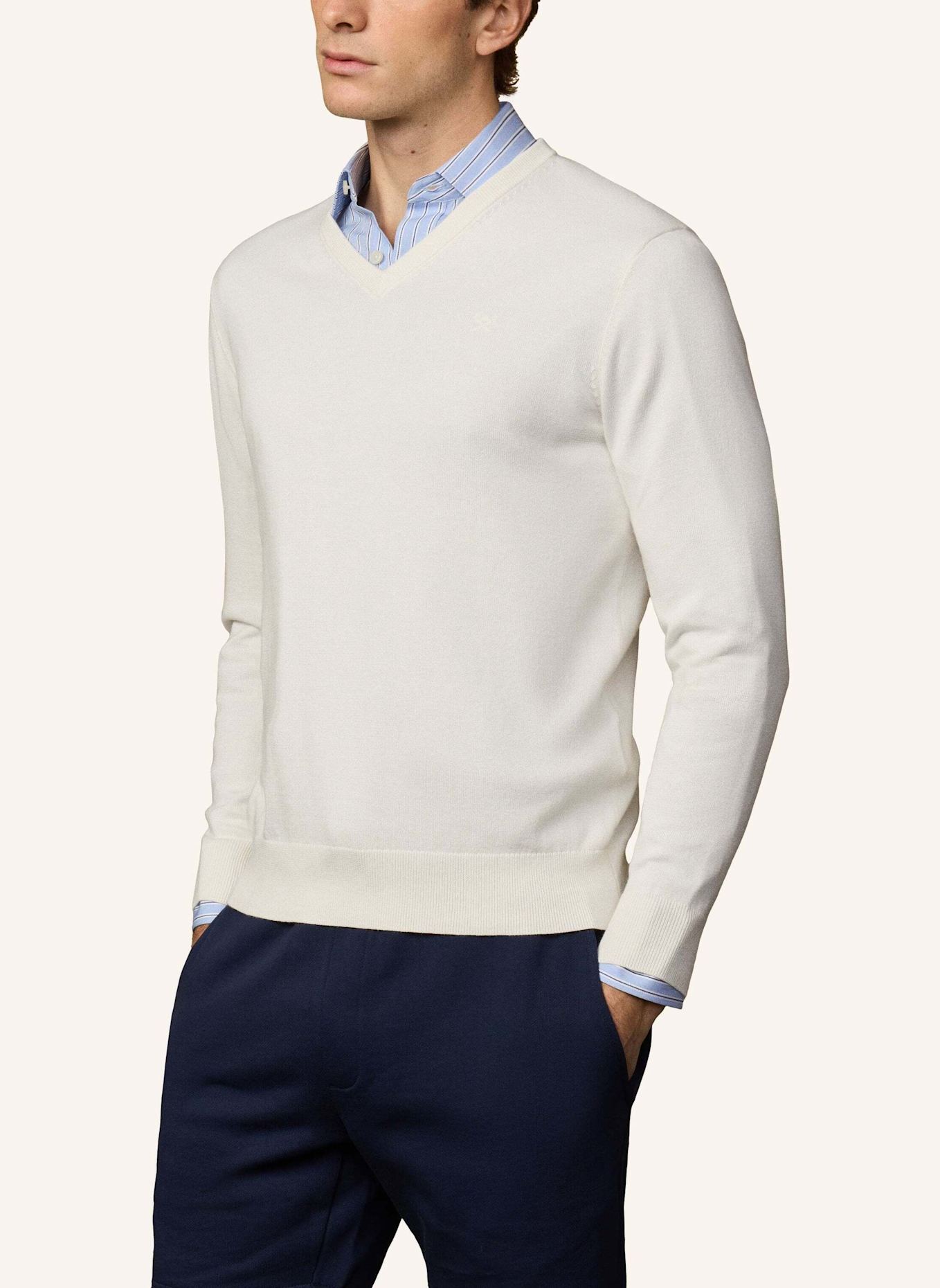 HACKETT LONDON Pullover ESS COTTON V NECK: CREME