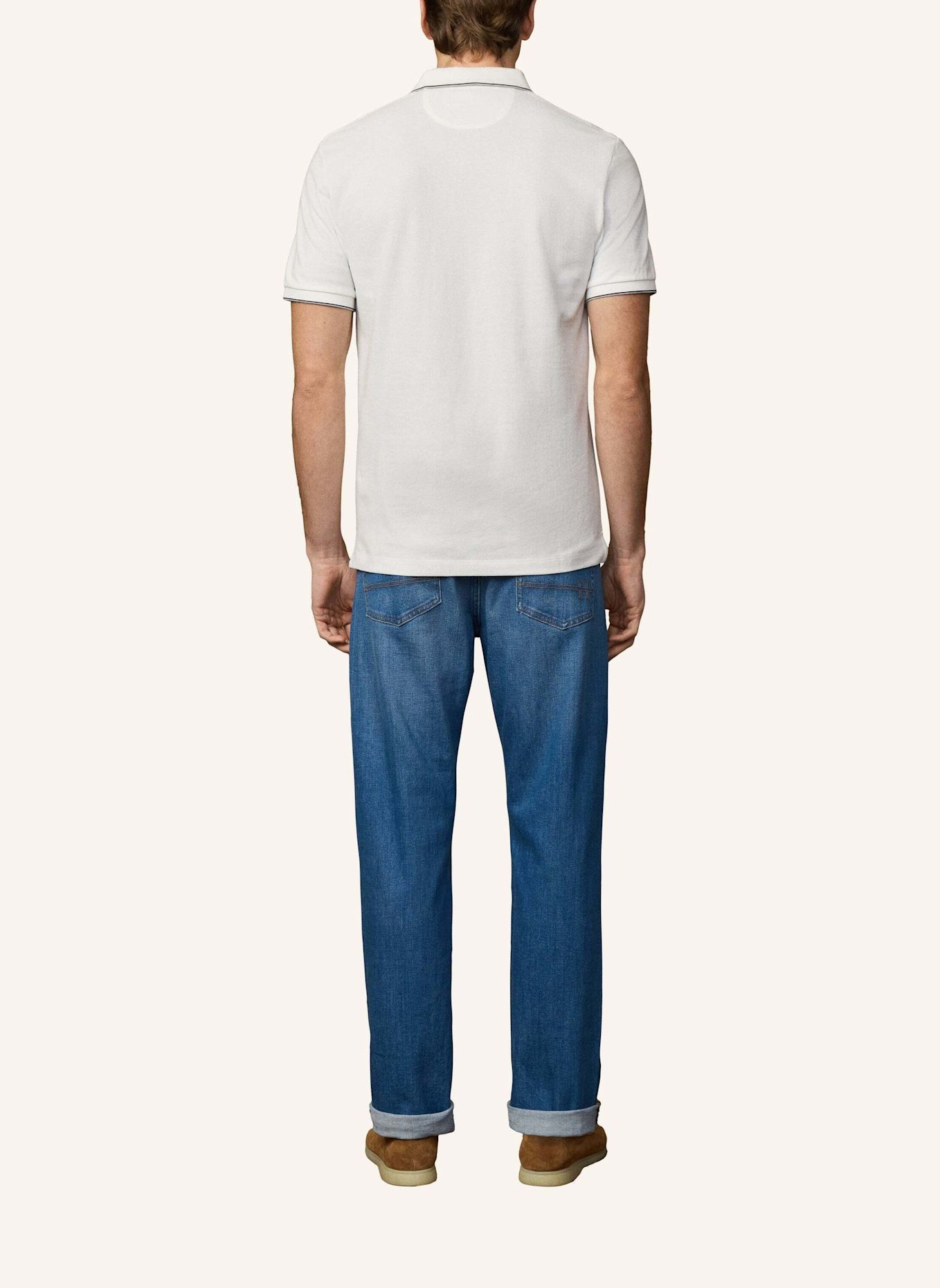 HACKETT LONDON Poloshirt HERITAGE H TIPPED POLO: CREME