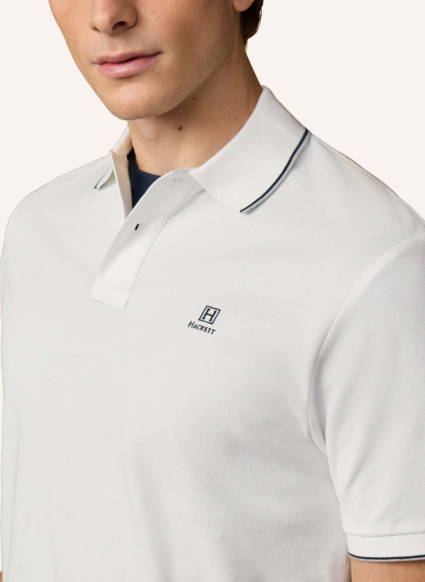 HACKETT LONDON Poloshirt HERITAGE H TIPPED POLO: CREME