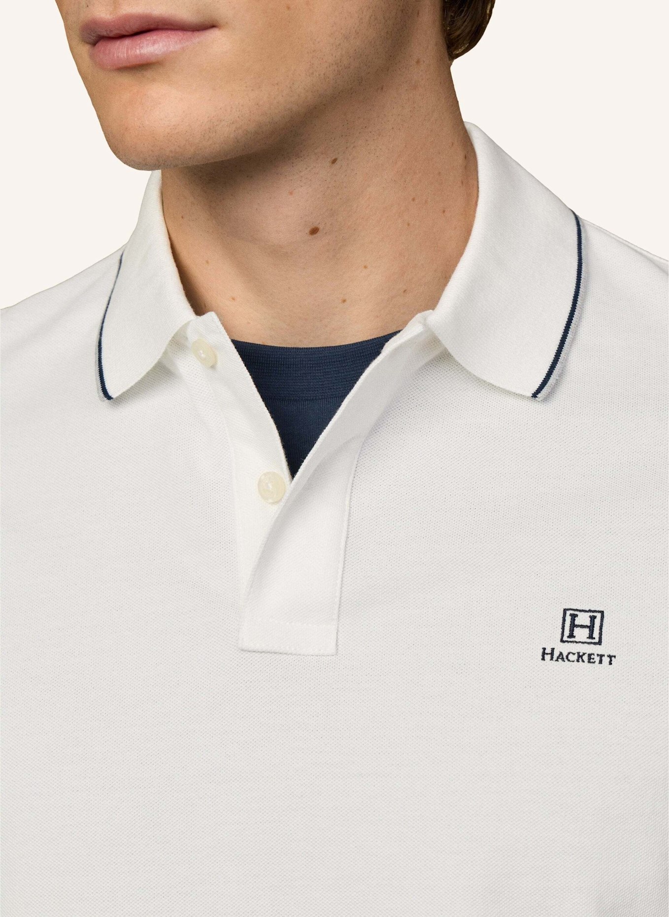 HACKETT LONDON Poloshirt HERITAGE H TIPPED POLO: CREME