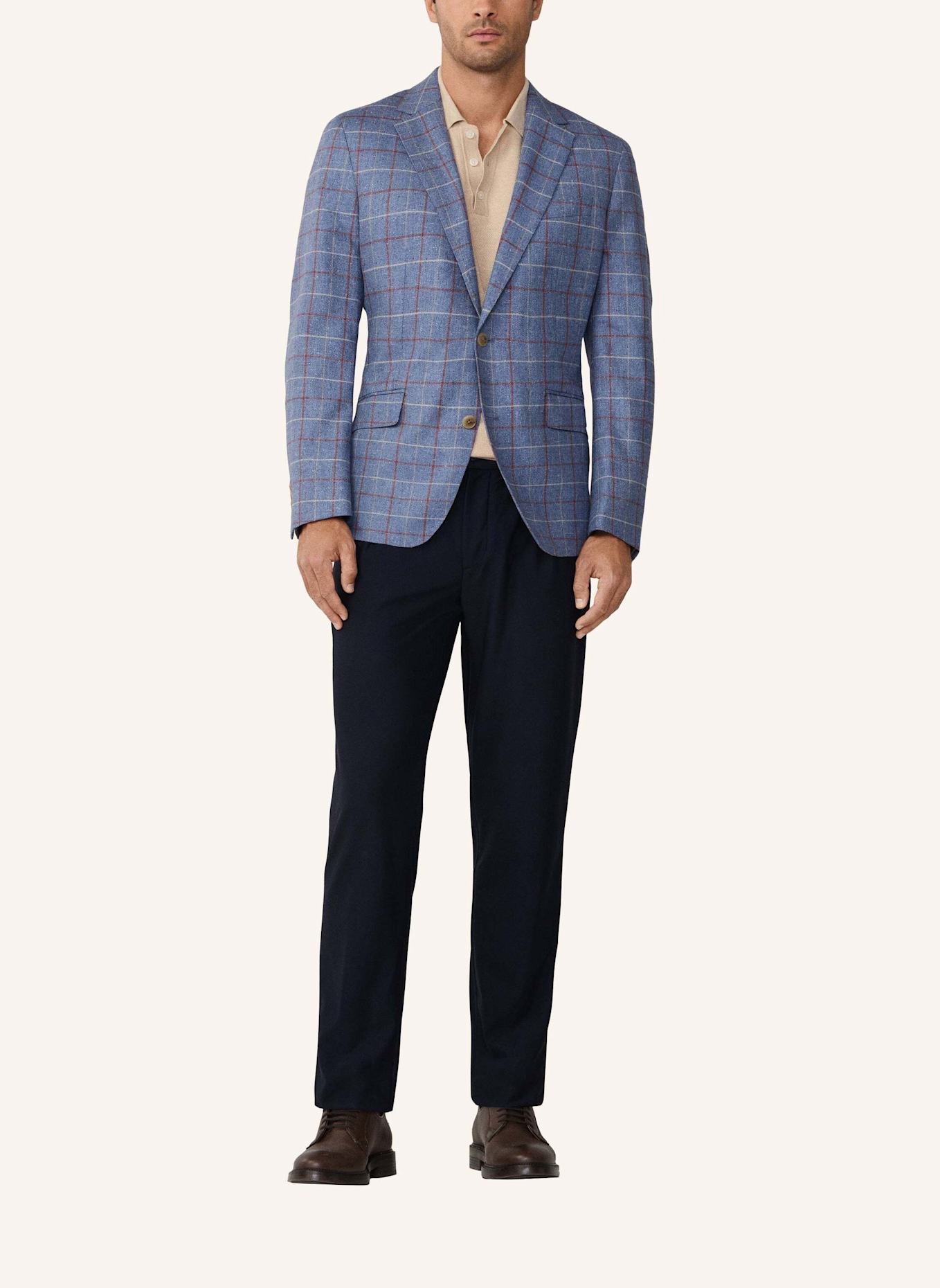 HACKETT LONDON Blazer SILK WOOL TATTERSALL: BLAU