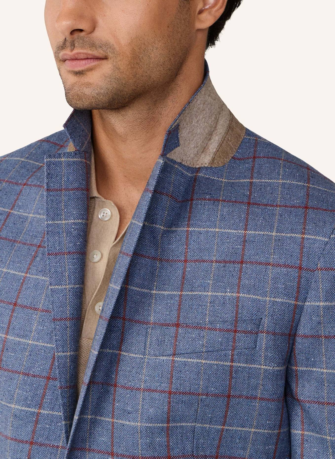 HACKETT LONDON Blazer SILK WOOL TATTERSALL: BLAU