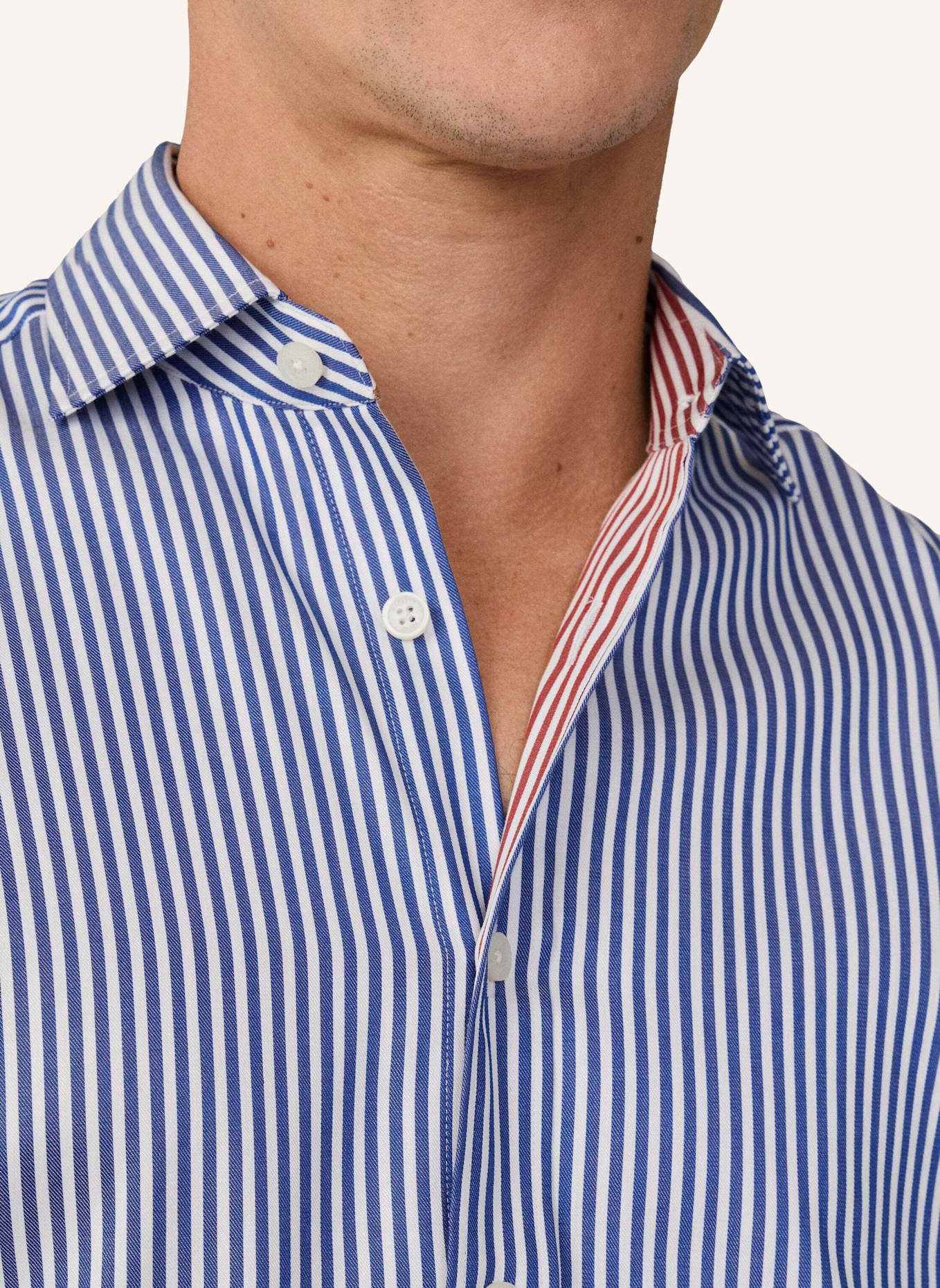 HACKETT LONDON Freizeithemd DOUBLE FACE BENGAL STR: DUNKELBLAU