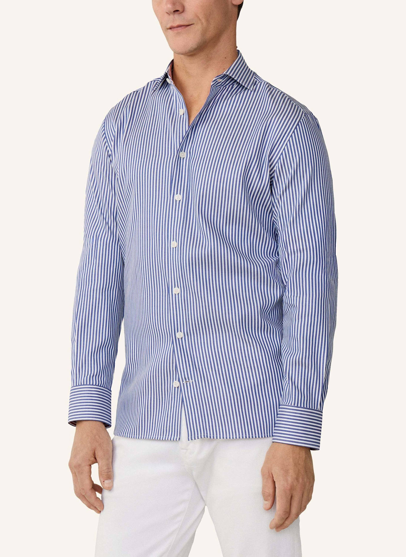 HACKETT LONDON Freizeithemd DOUBLE FACE BENGAL STR: DUNKELBLAU