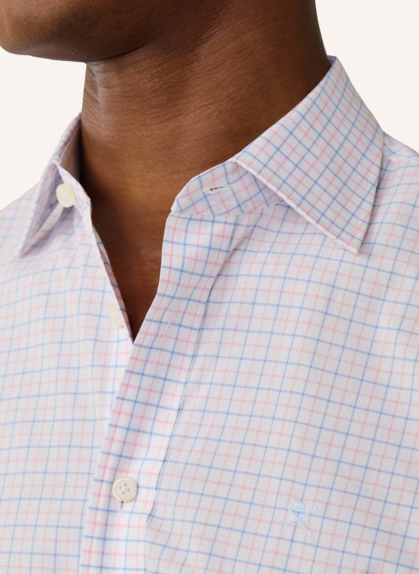 HACKETT LONDON Freizeithemd POPLIN TATTERSALL: HELLROSA