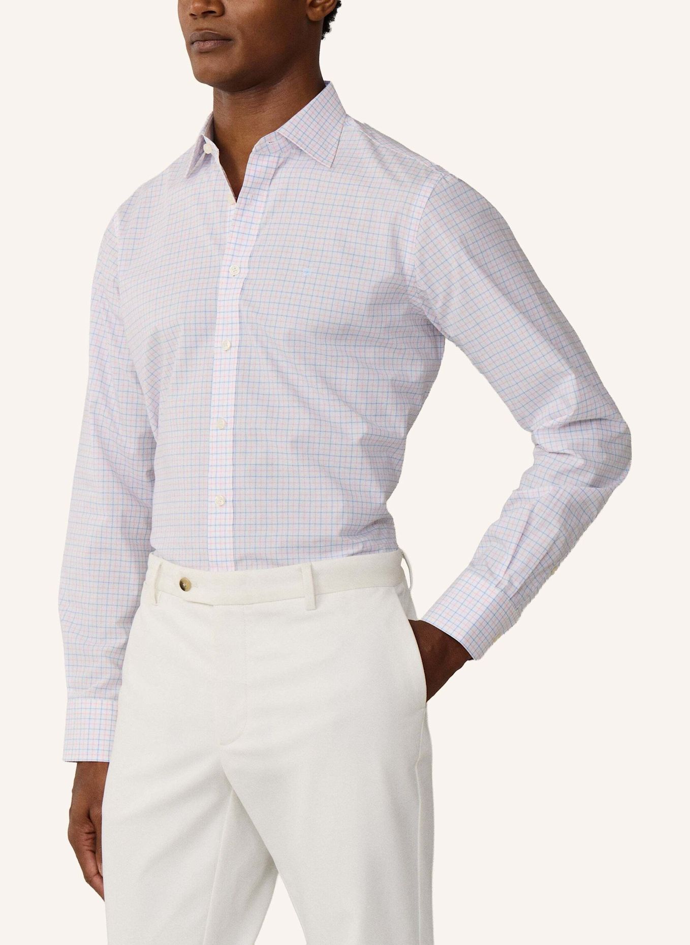 HACKETT LONDON Freizeithemd POPLIN TATTERSALL: HELLROSA