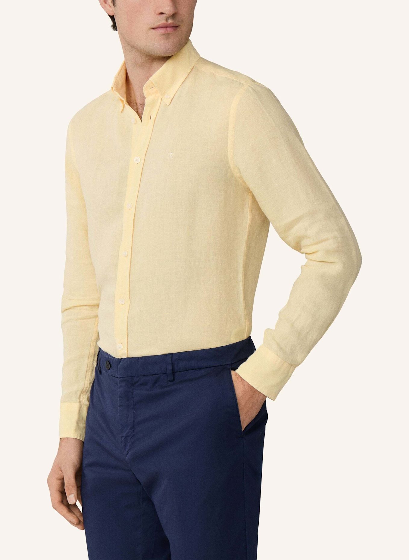 HACKETT LONDON Freizeithemd ESS GMD LINEN BRPT: GELB