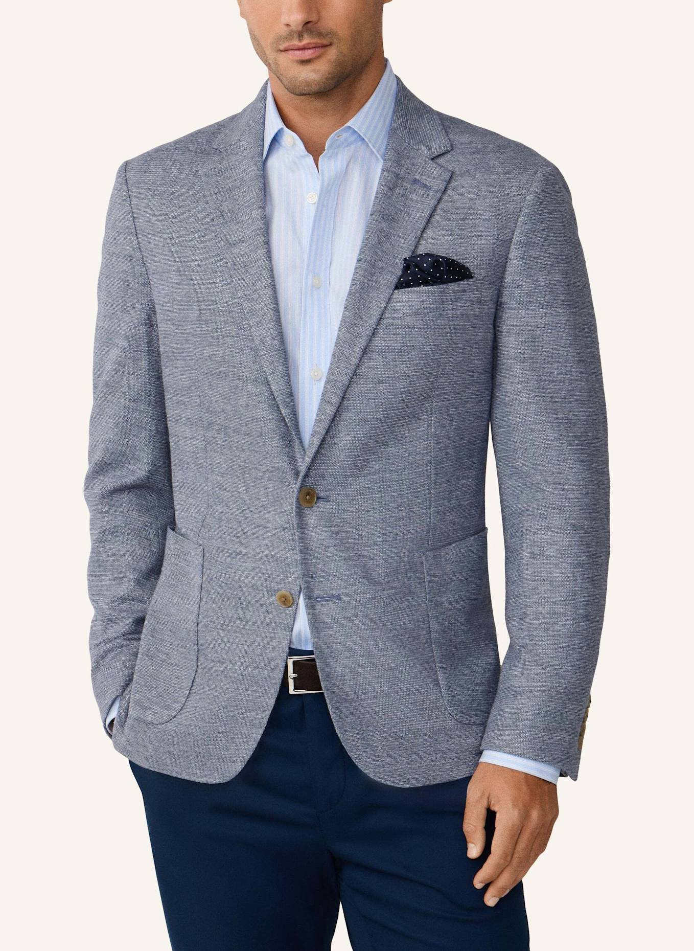 HACKETT LONDON Sakko COTT LIN JERSEY: BLAU