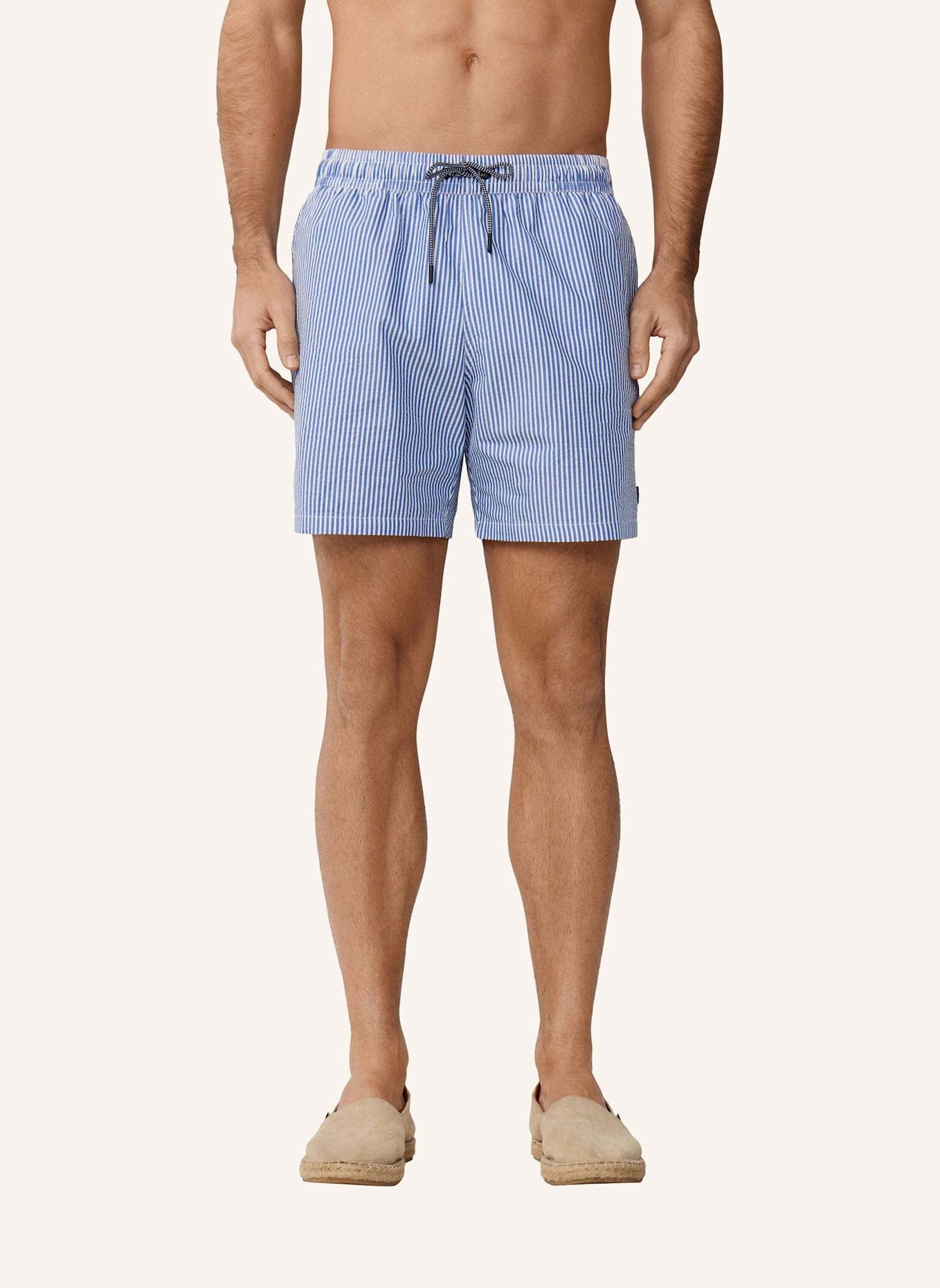 HACKETT LONDON Badeshorts SEERSUCKER ELASTICATED: BLAU
