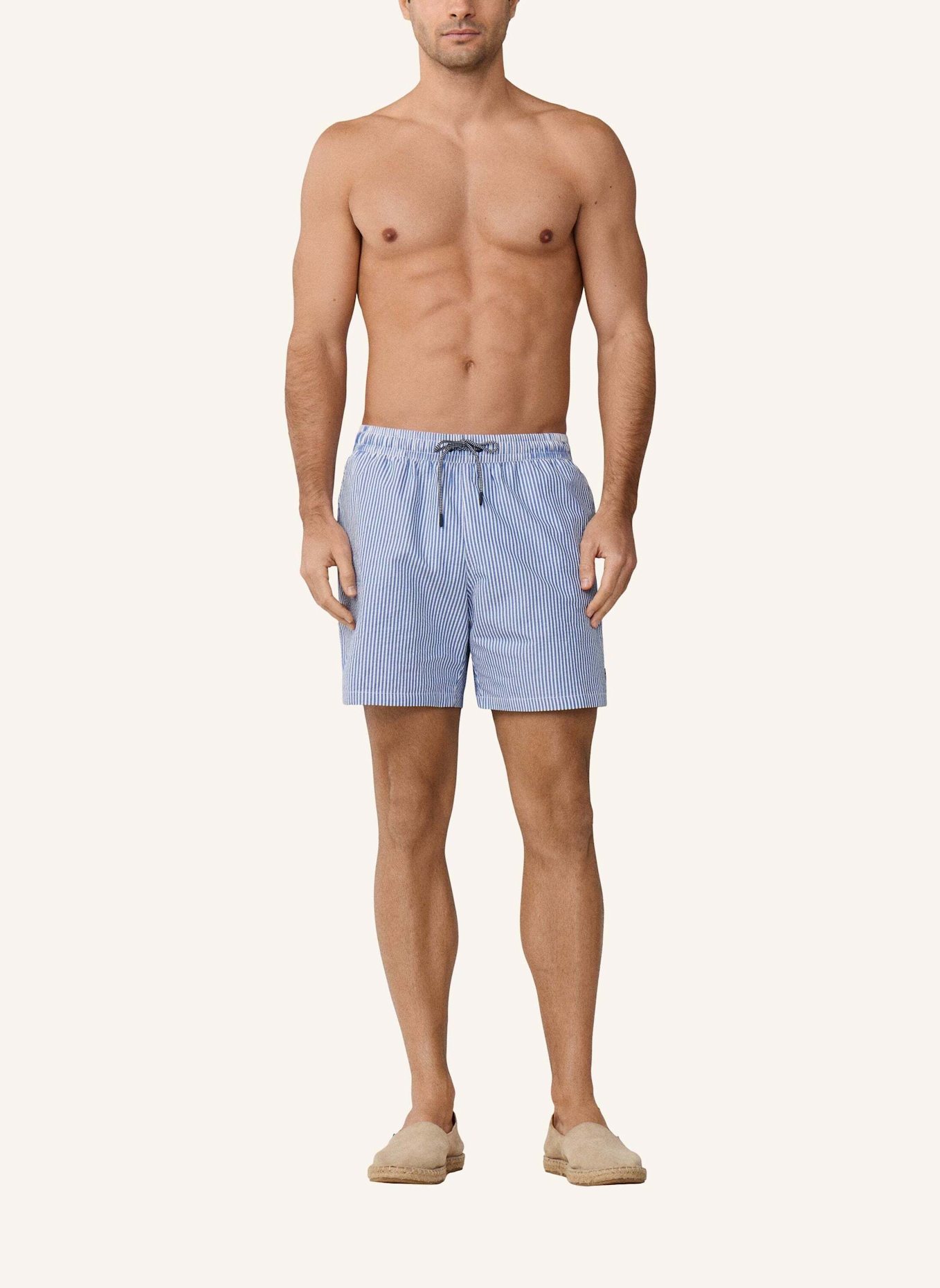 HACKETT LONDON Badeshorts SEERSUCKER ELASTICATED: BLAU