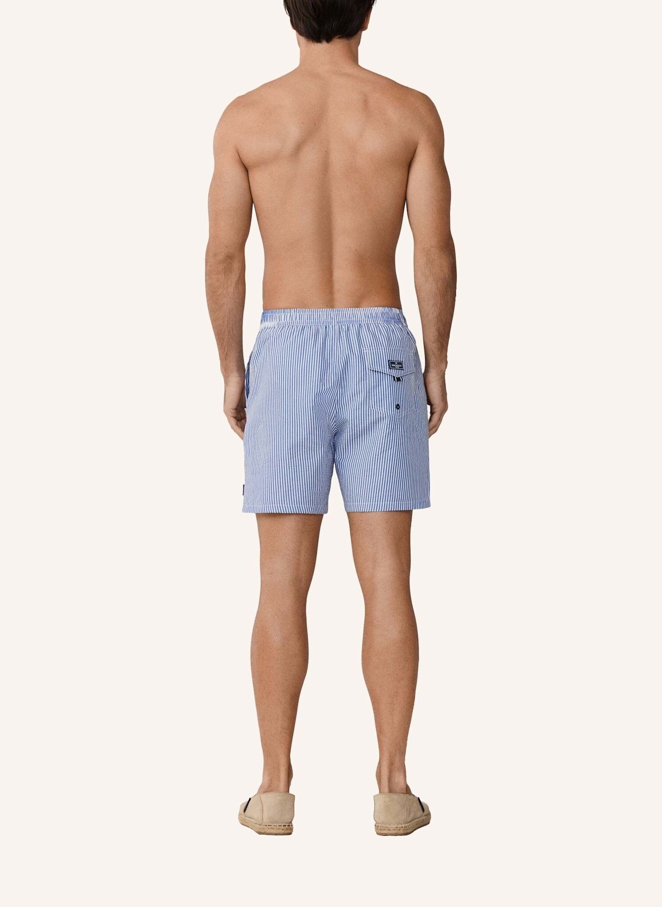 HACKETT LONDON Badeshorts SEERSUCKER ELASTICATED: BLAU