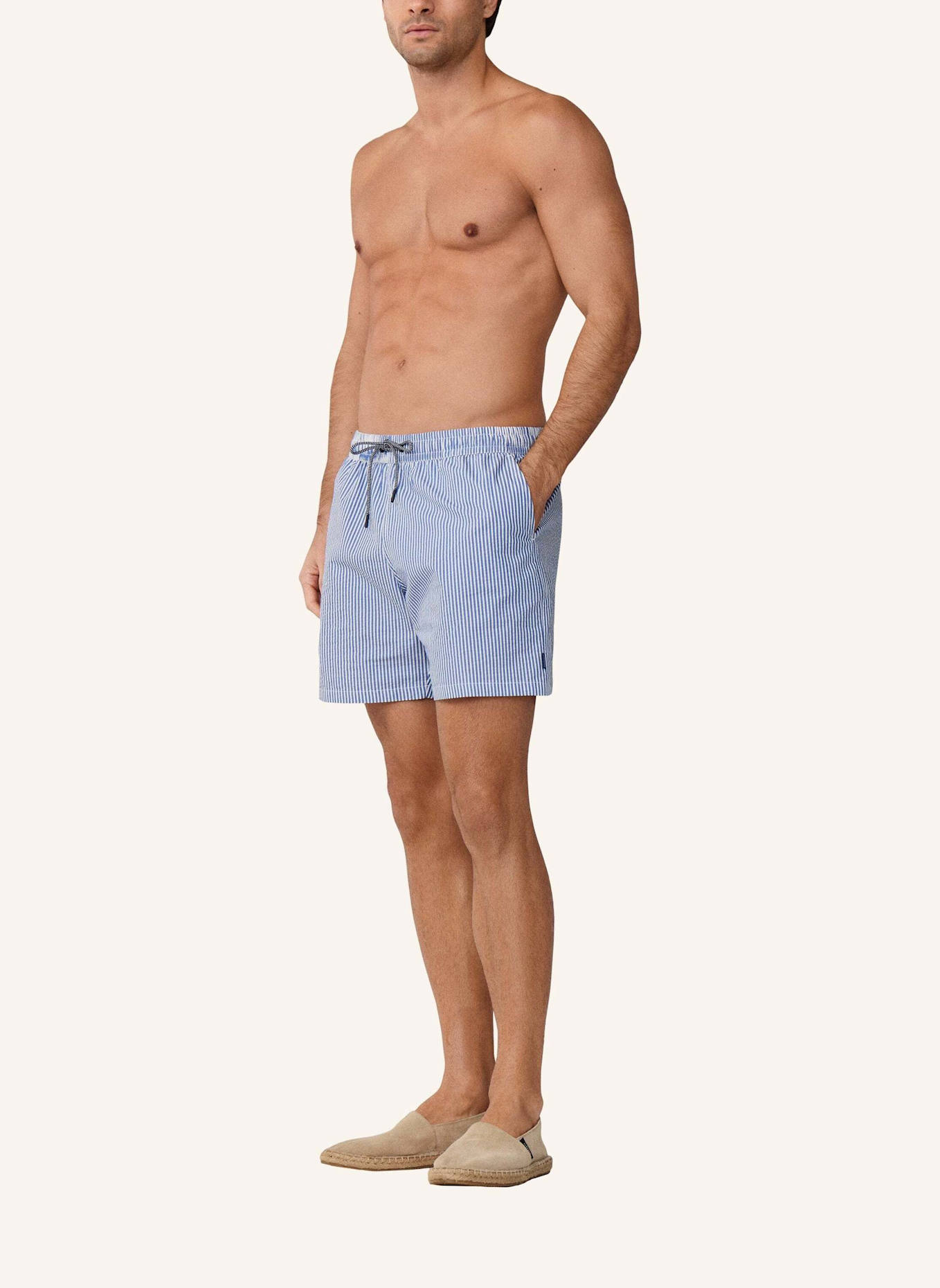 HACKETT LONDON Badeshorts SEERSUCKER ELASTICATED: BLAU
