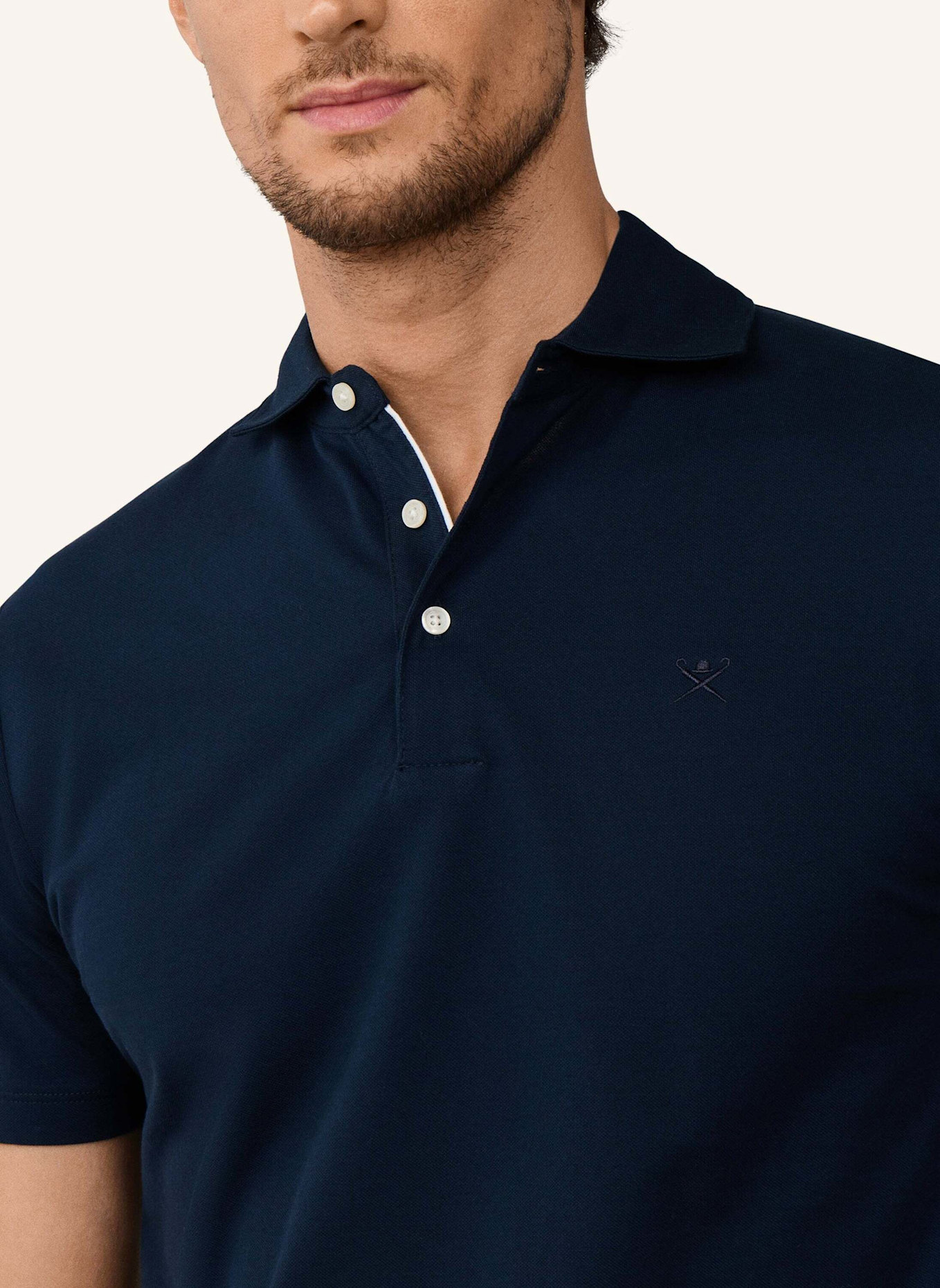 HACKETT LONDON Poloshirt OXFORD PIQUE POLO SS: DUNKELBLAU