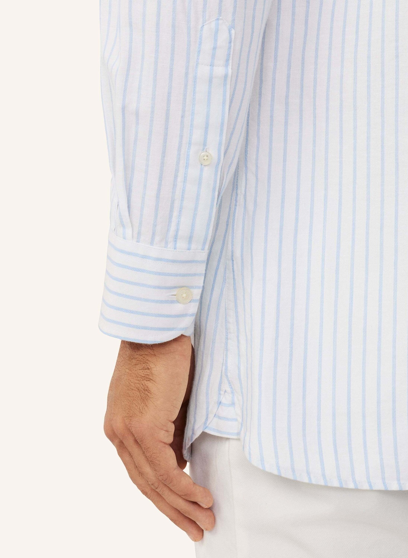 HACKETT LONDON Freizeithemd COT LIN SUMMER STRIPE: HELLBLAU