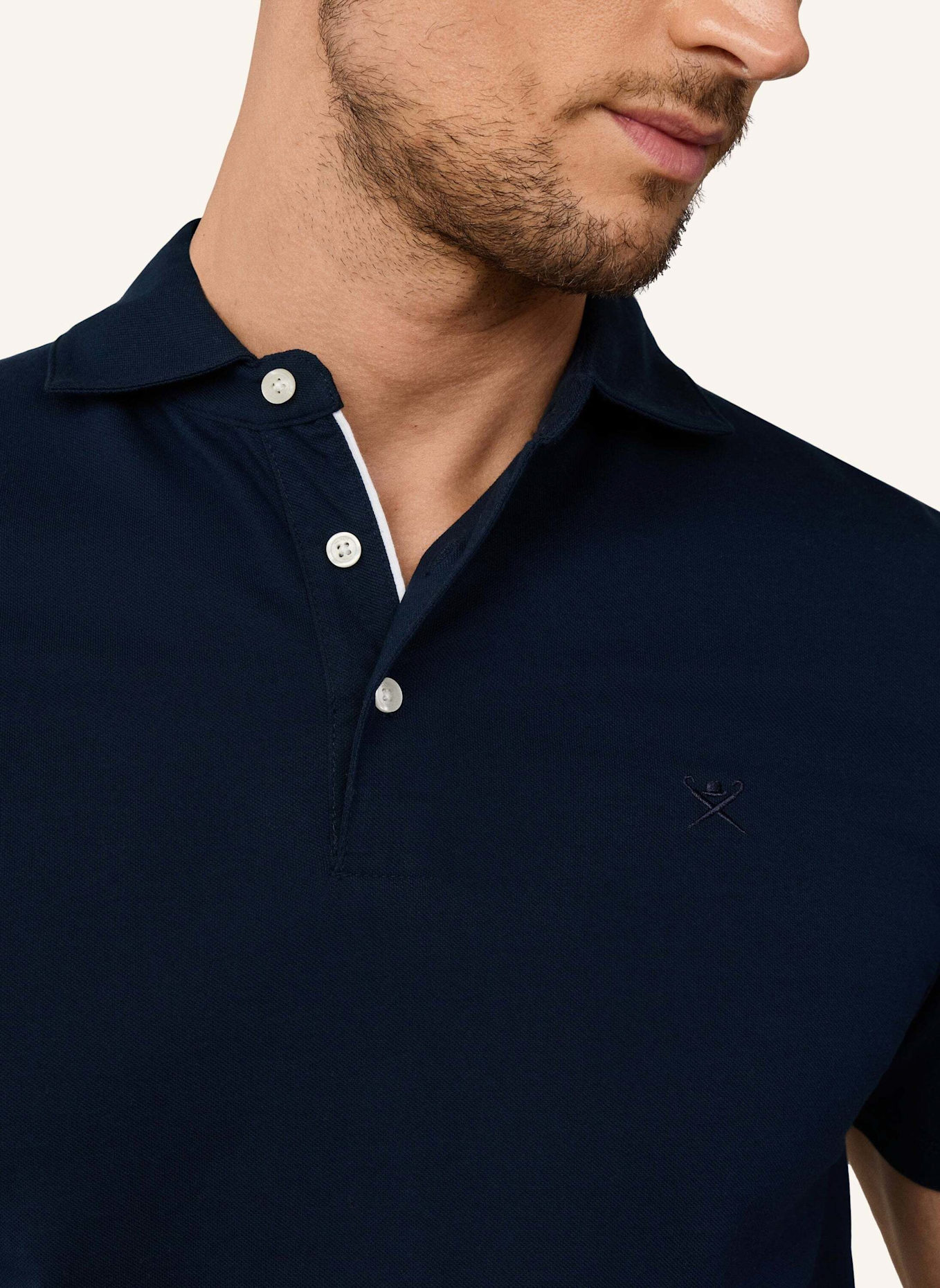 HACKETT LONDON Poloshirt OXFORD PIQUE POLO SS: DUNKELBLAU
