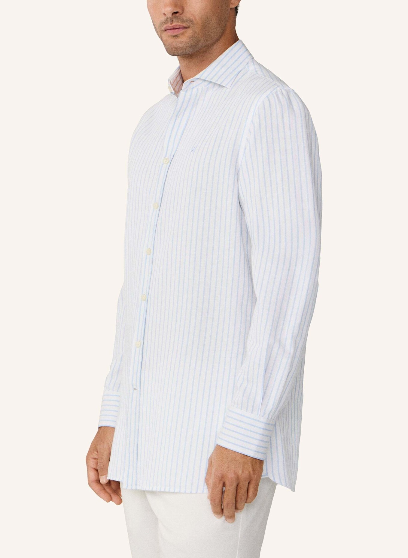 HACKETT LONDON Freizeithemd COT LIN SUMMER STRIPE: HELLBLAU