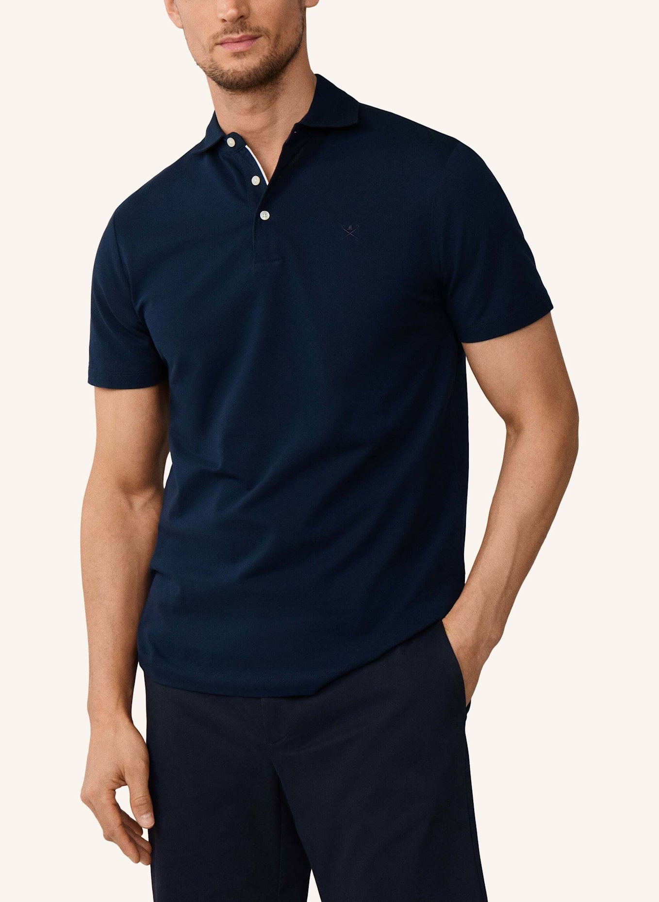 HACKETT LONDON Poloshirt OXFORD PIQUE POLO SS: DUNKELBLAU