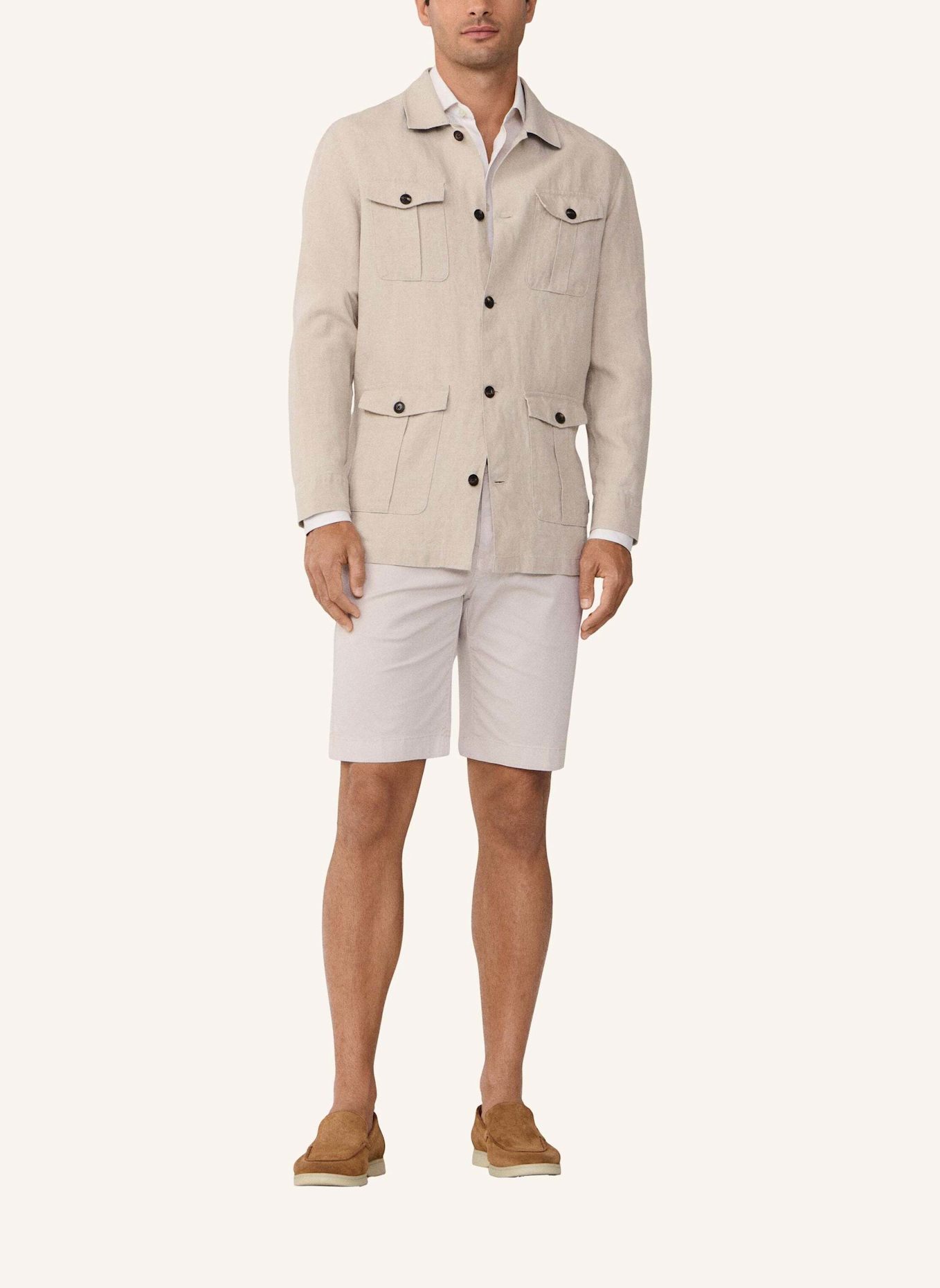 HACKETT LONDON Fieldjacket LINEN 4PK OVERSHIRT: BEIGE
