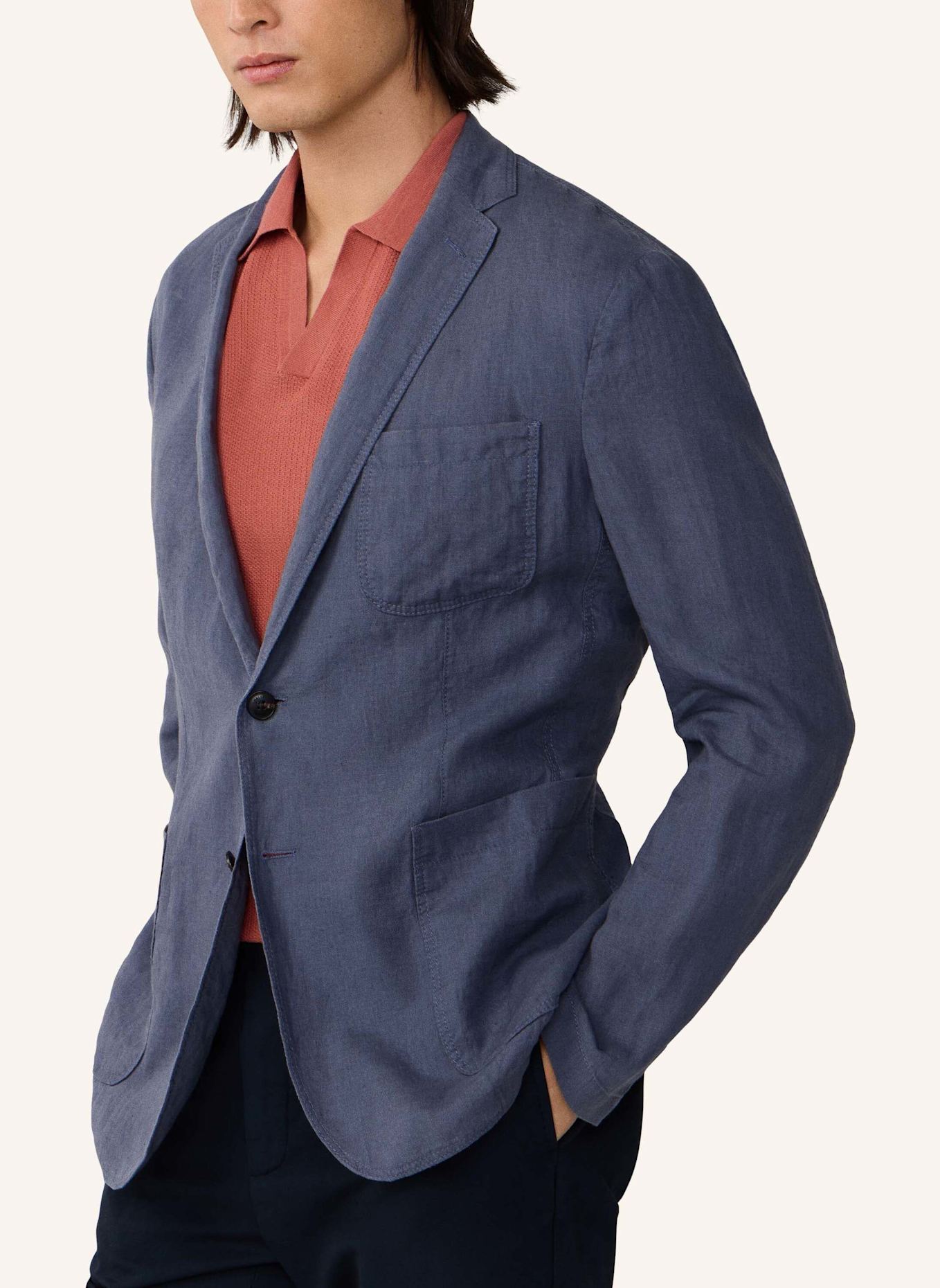HACKETT LONDON Sakko GMW LW LINEN BLAZER: BLAU