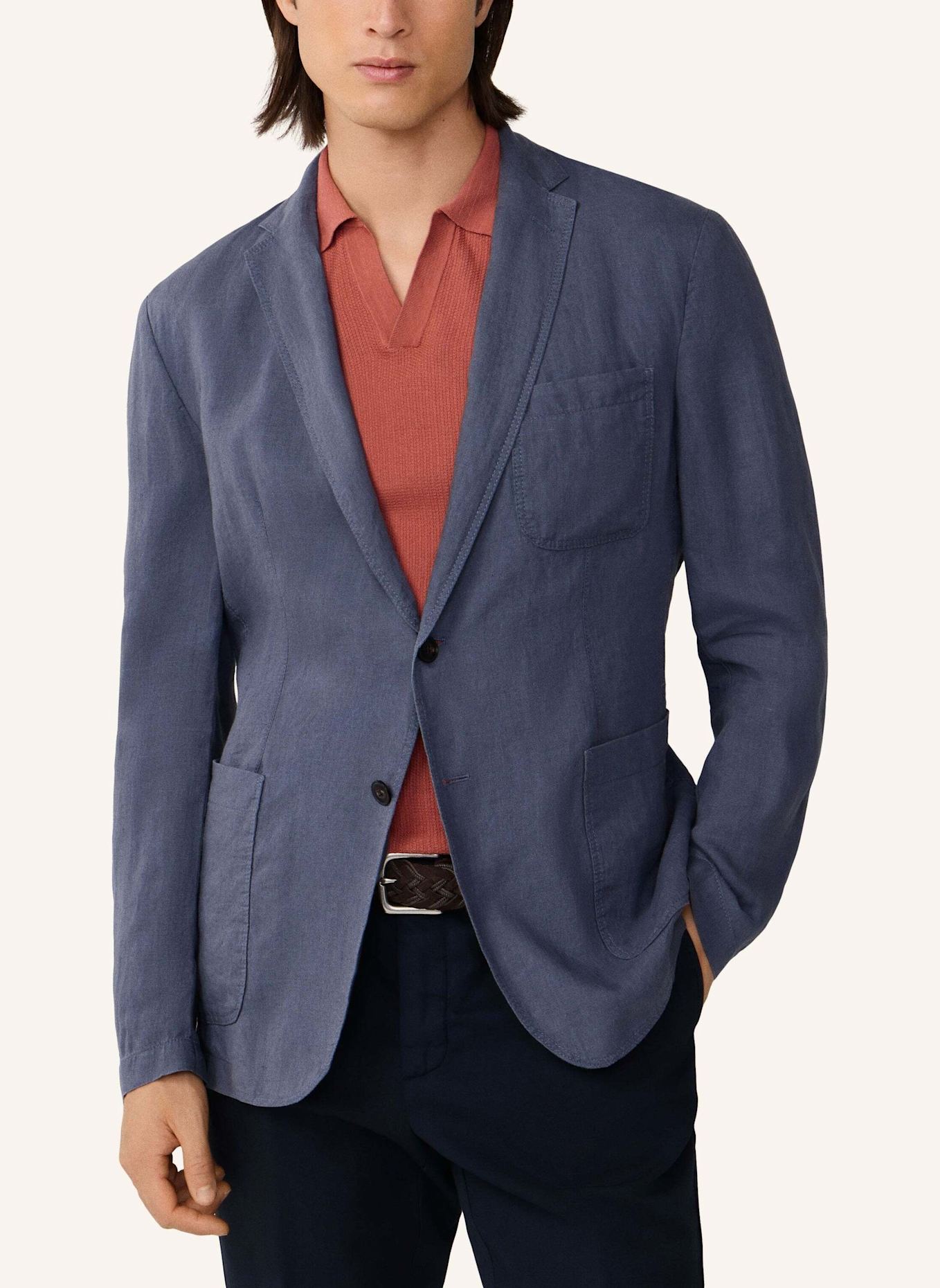 HACKETT LONDON Sakko GMW LW LINEN BLAZER: BLAU