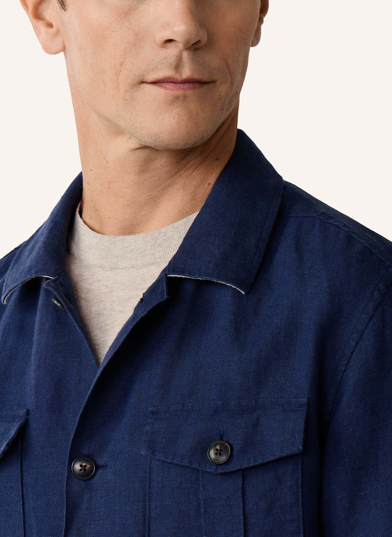 HACKETT LONDON Fieldjacket LINEN 4PK OVERSHIRT: BLAU