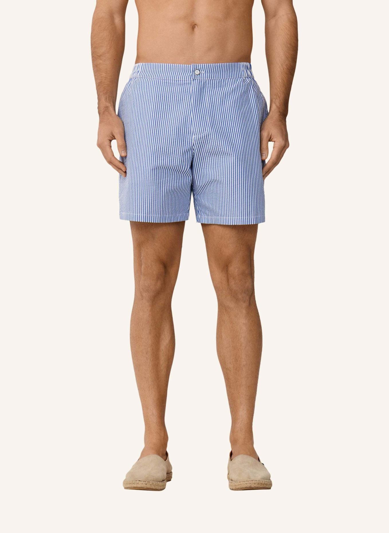 HACKETT LONDON Badeshorts SEERSUCKER TAILORED: BLAU