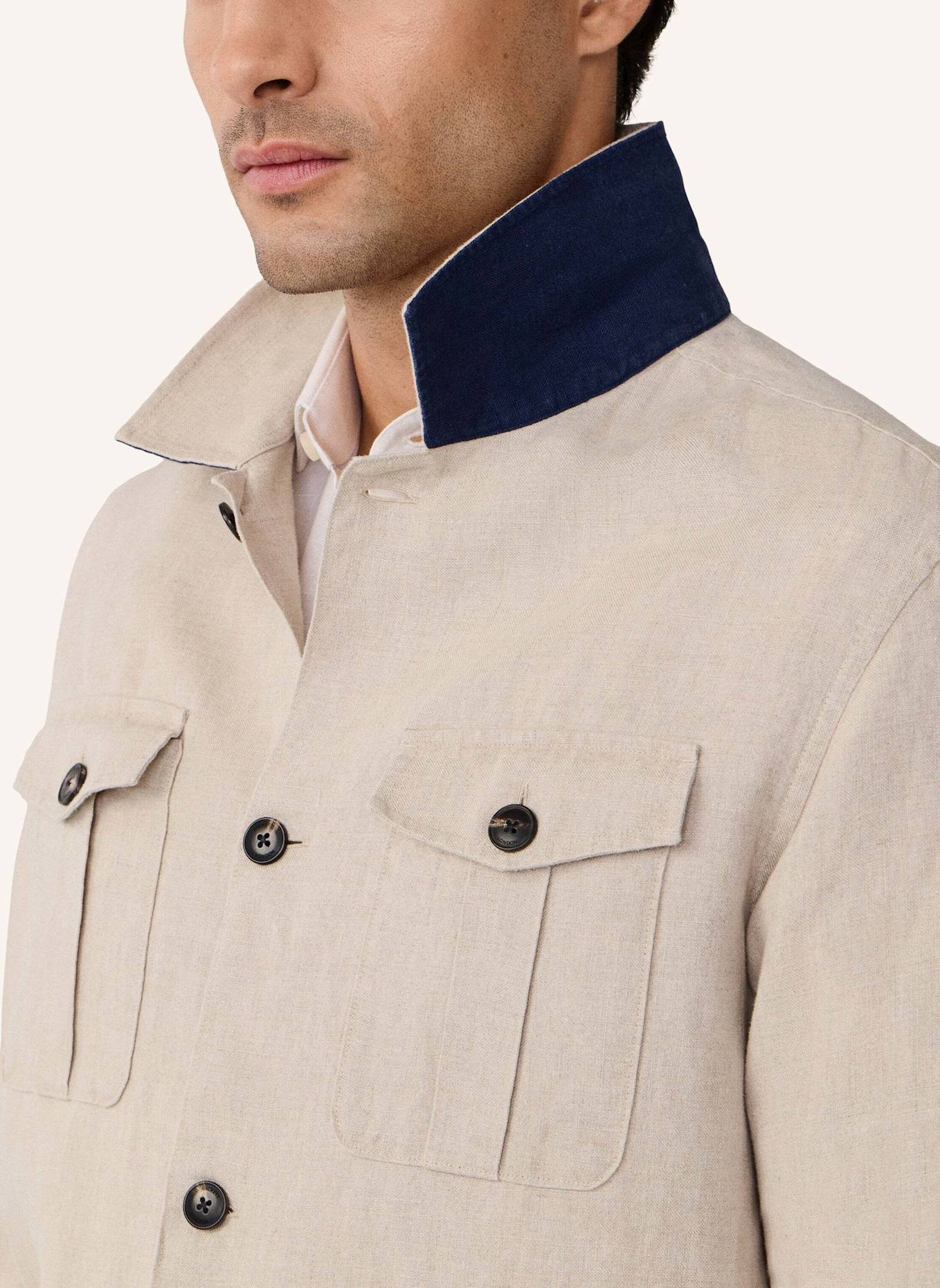 HACKETT LONDON Fieldjacket LINEN 4PK OVERSHIRT: BEIGE