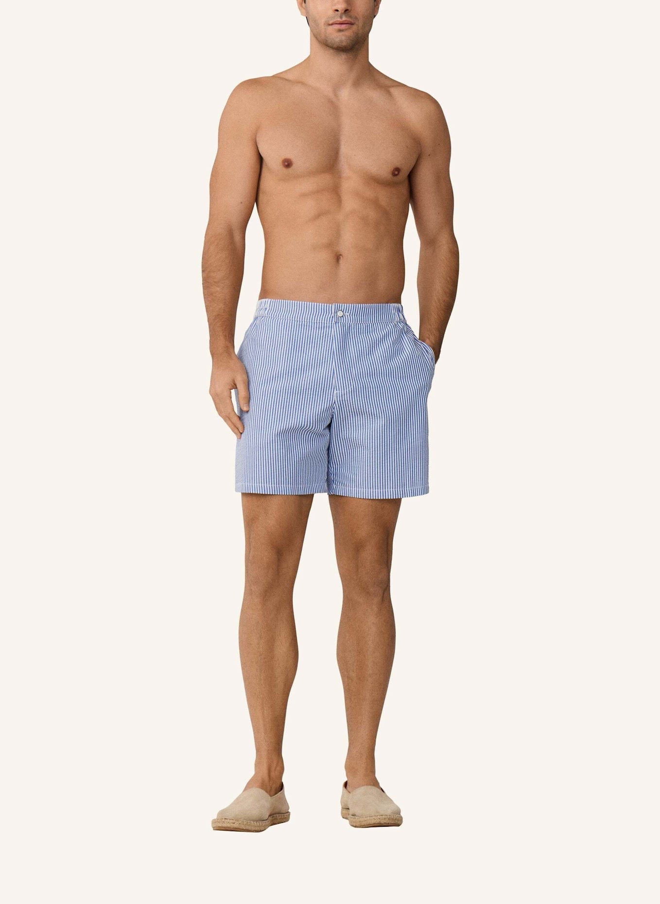 HACKETT LONDON Badeshorts SEERSUCKER TAILORED: BLAU