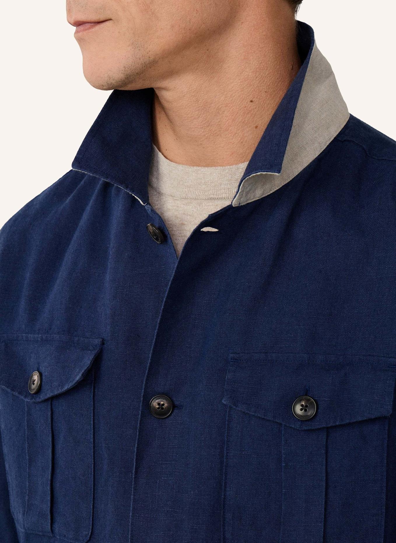 HACKETT LONDON Fieldjacket LINEN 4PK OVERSHIRT: BLAU