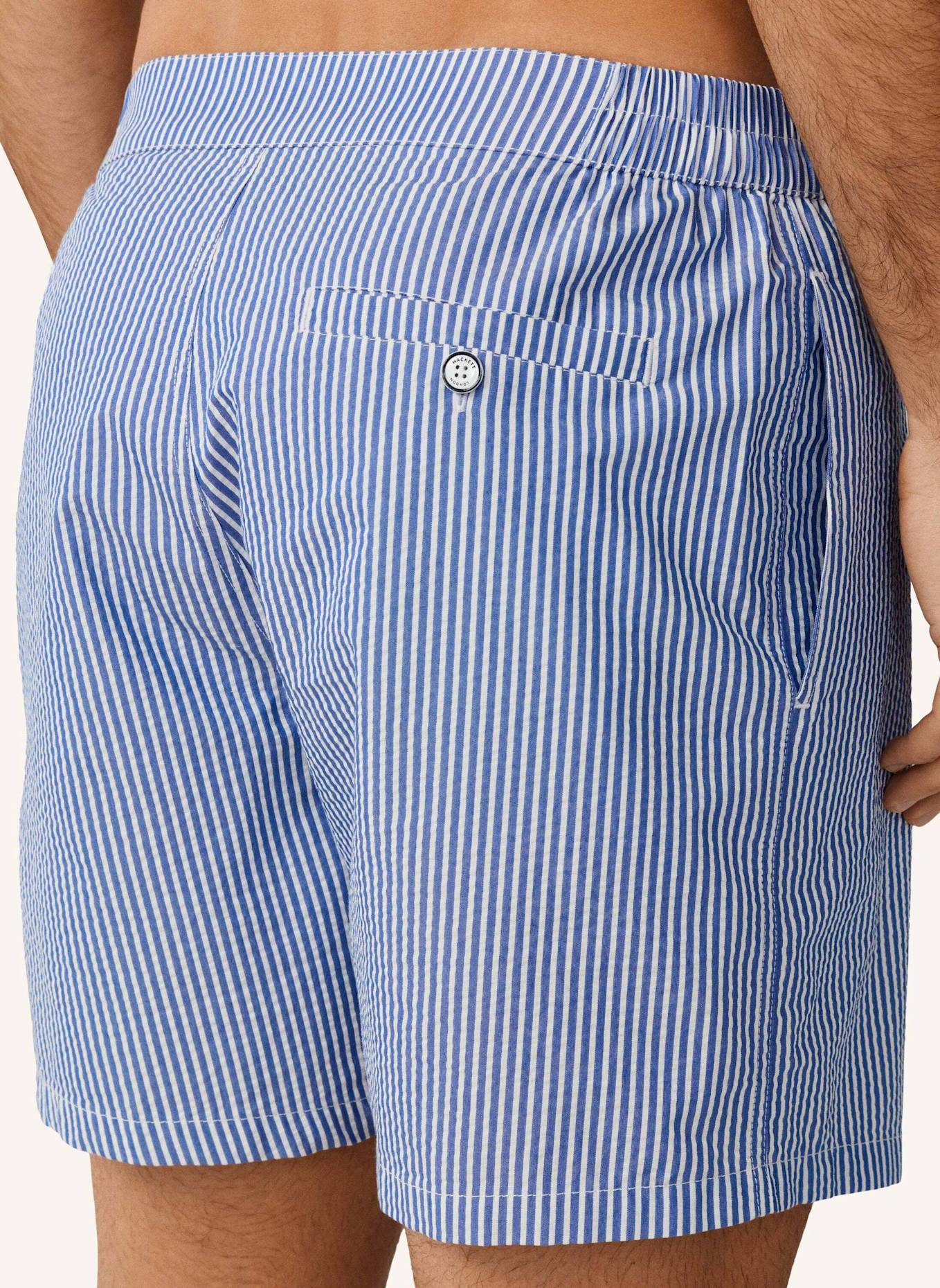 HACKETT LONDON Badeshorts SEERSUCKER TAILORED: BLAU