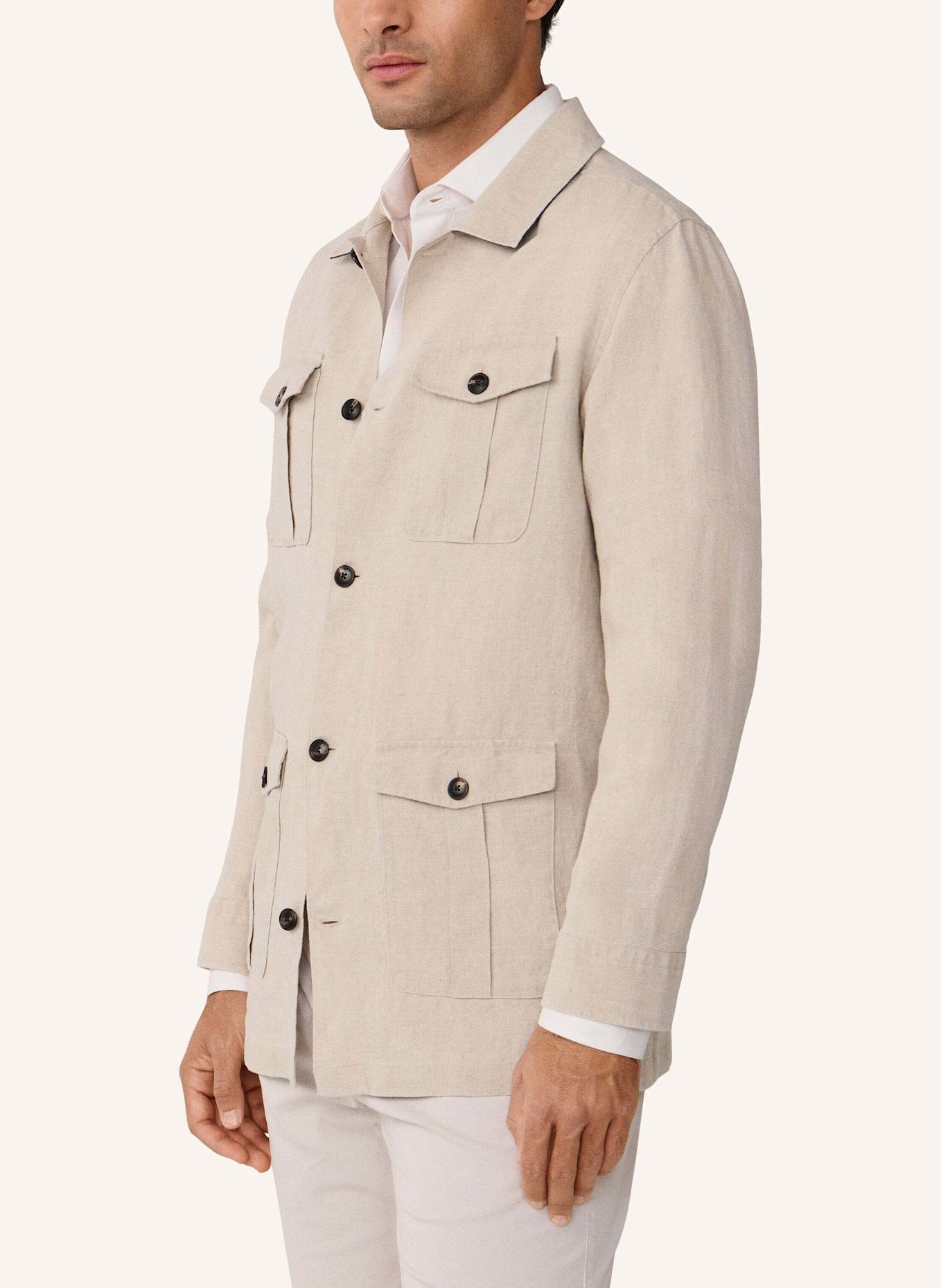HACKETT LONDON Fieldjacket LINEN 4PK OVERSHIRT: BEIGE