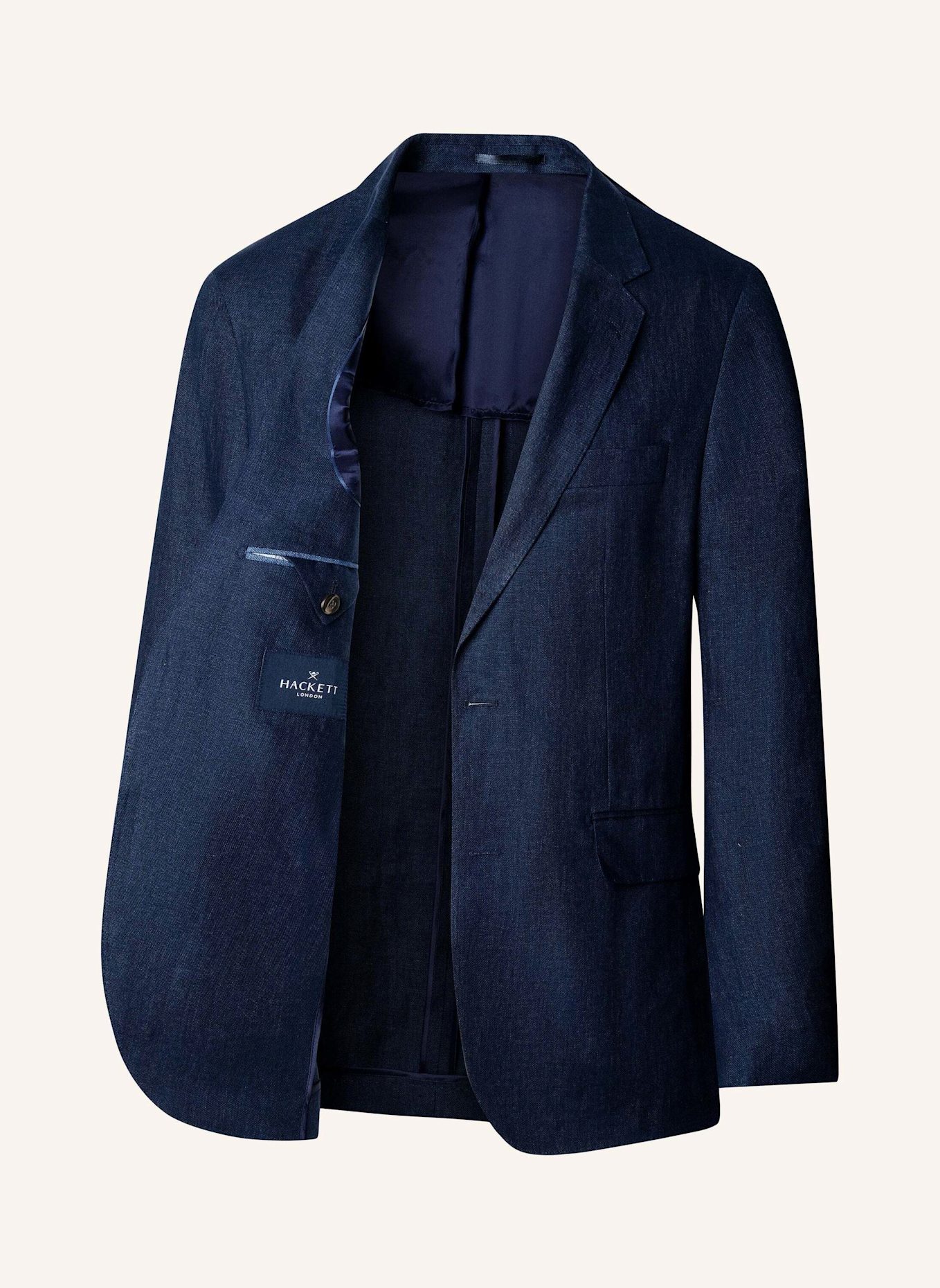 HACKETT LONDON Sakko LINEN DELAVE HOPSACK: DUNKELBLAU