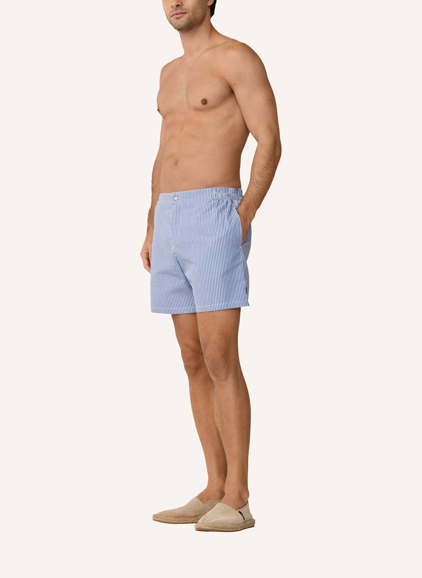 HACKETT LONDON Badeshorts SEERSUCKER TAILORED: BLAU