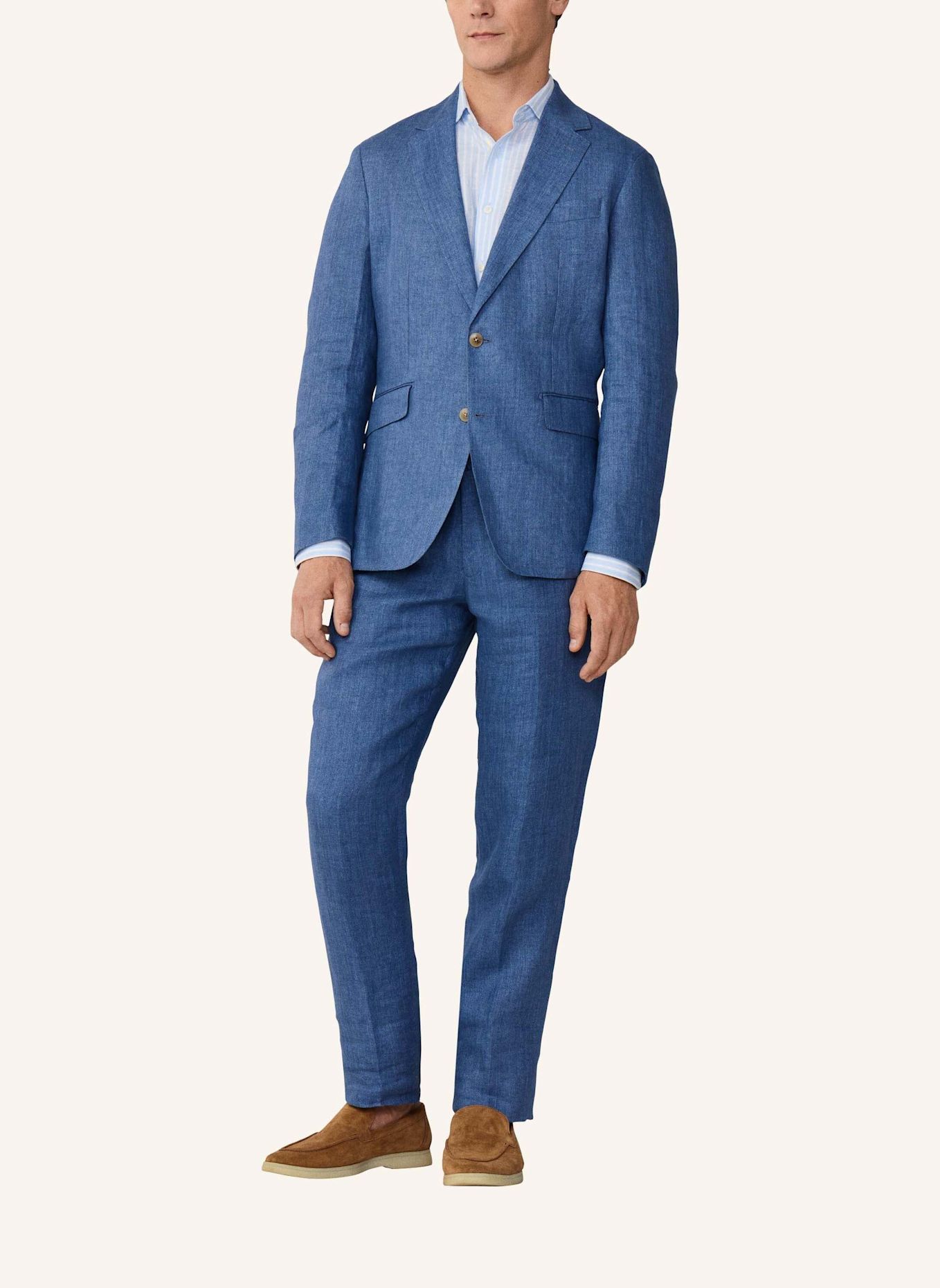 HACKETT LONDON Sakko LINEN DELAVE HOPSACK: BLAU