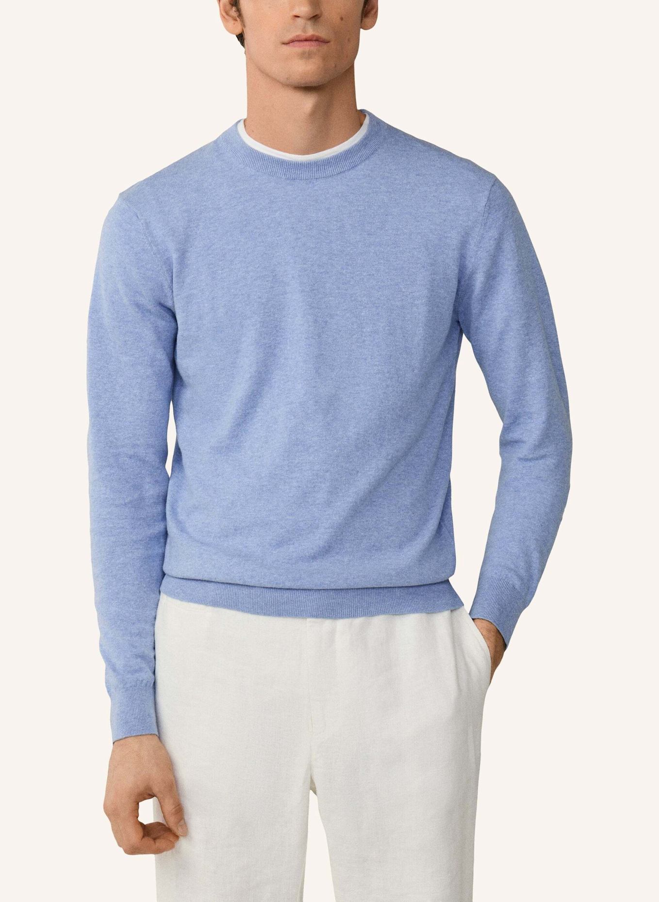 HACKETT LONDON Pullover COTTON LINEN CREW: BLAU