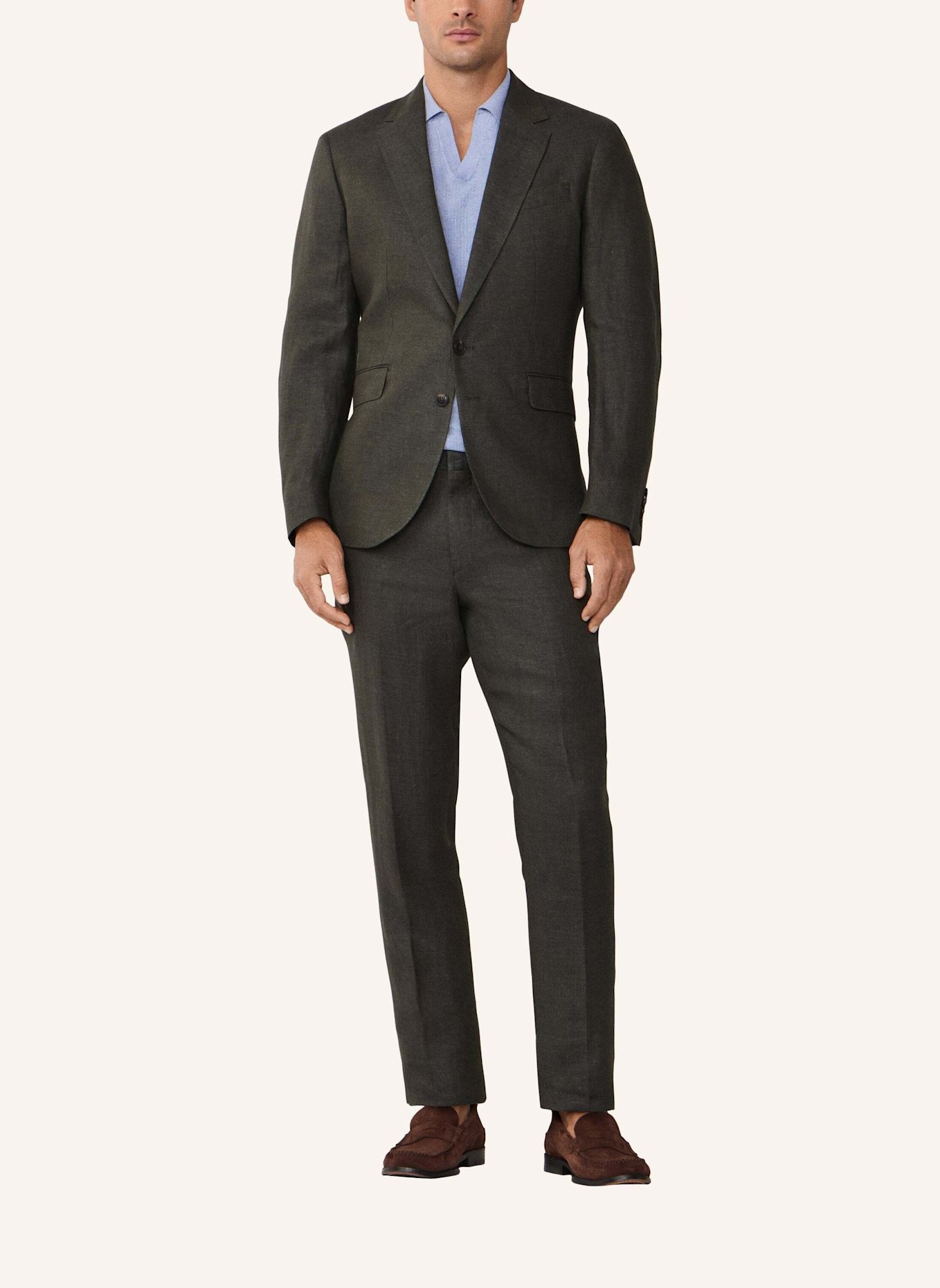 HACKETT LONDON Sakko LINEN DELAVE HOPSACK: KHAKI