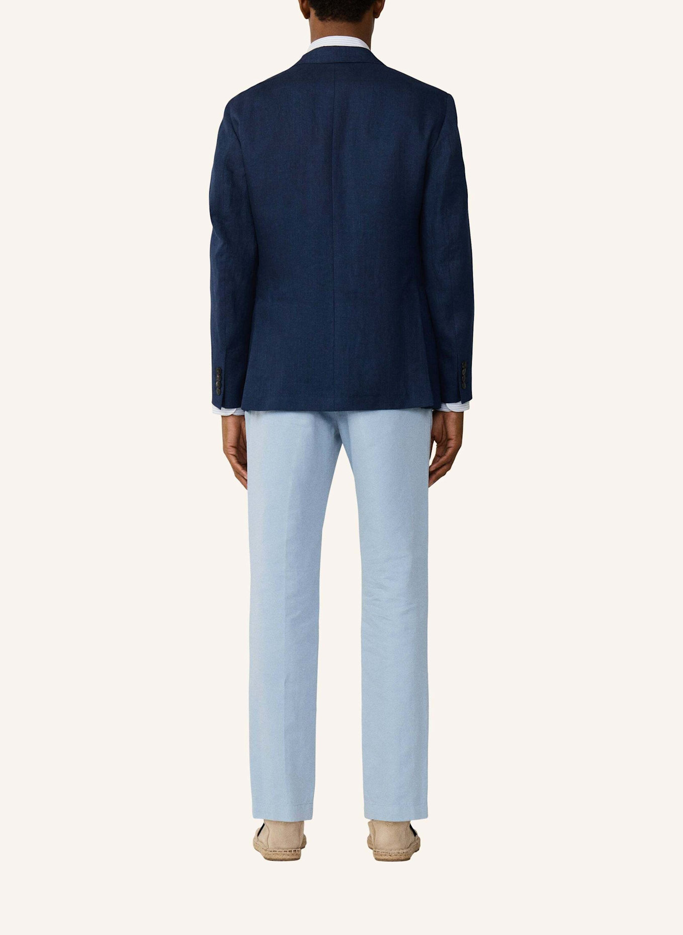 HACKETT LONDON Sakko LINEN DELAVE HOPSACK: DUNKELBLAU