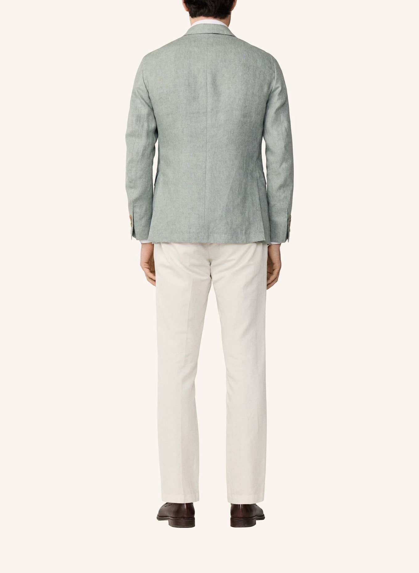 HACKETT LONDON Sakko LINEN DELAVE HOPSACK: HELLGRÜN