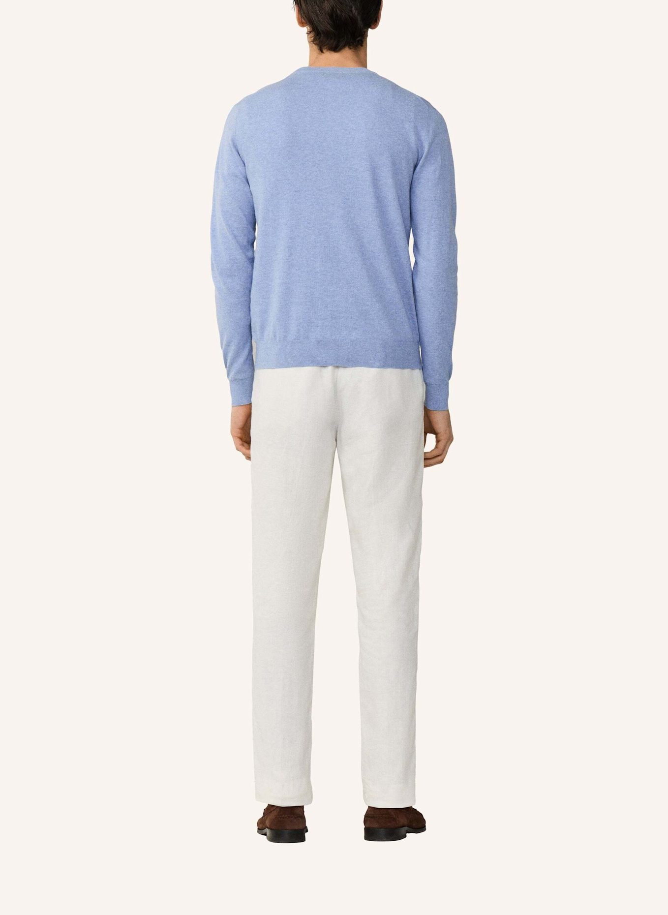 HACKETT LONDON Pullover COTTON LINEN CREW: BLAU