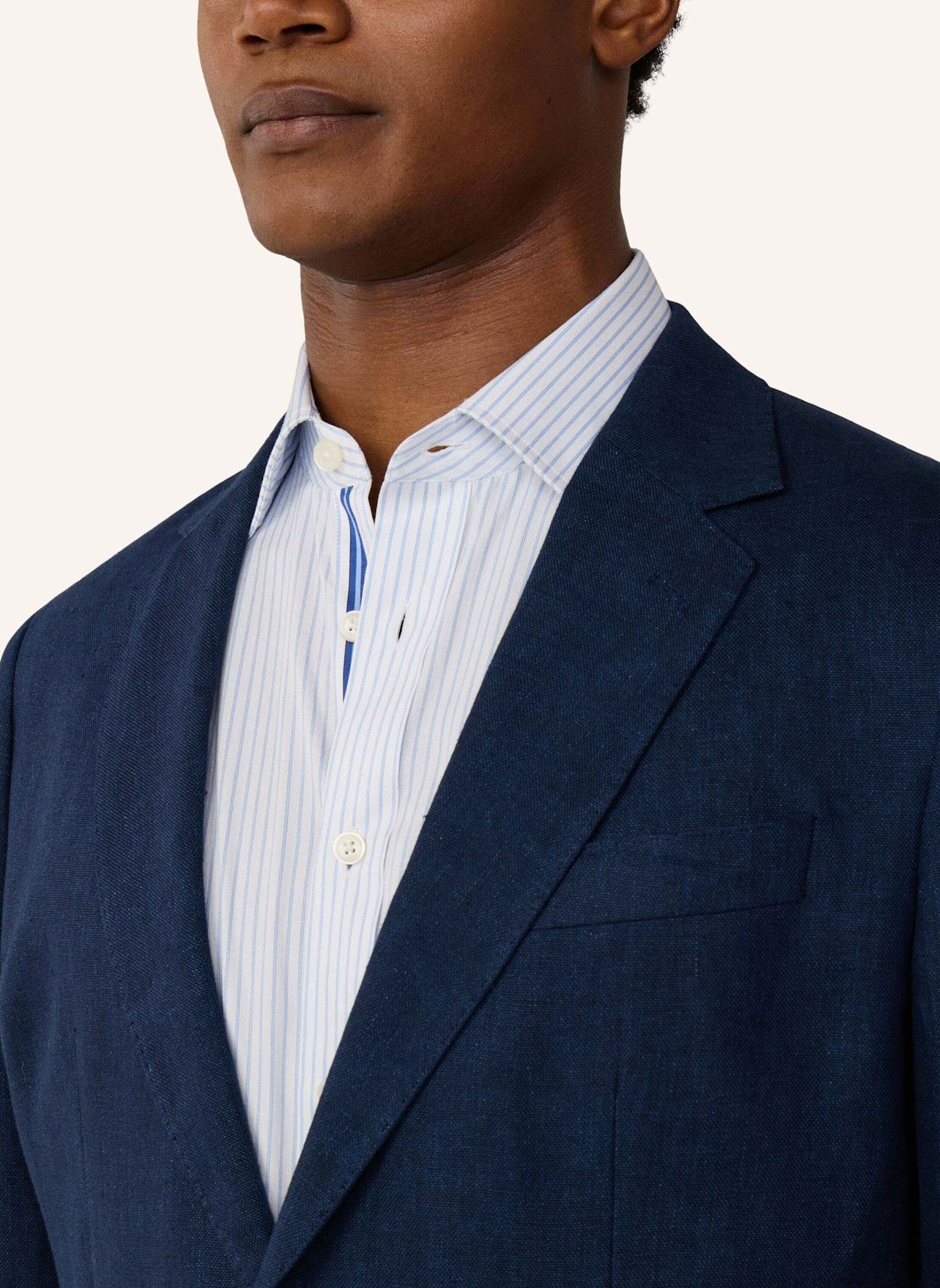 HACKETT LONDON Sakko LINEN DELAVE HOPSACK: DUNKELBLAU
