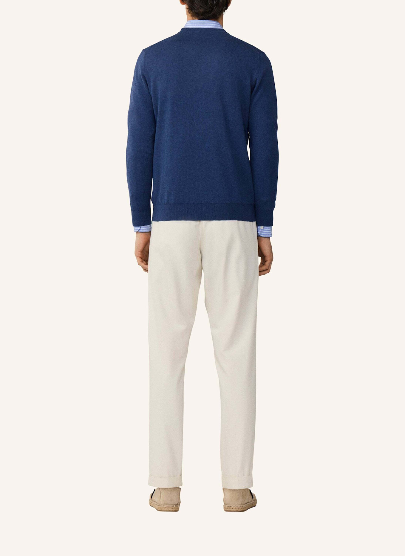 HACKETT LONDON Pullover COTTON LINEN CREW: BLAU