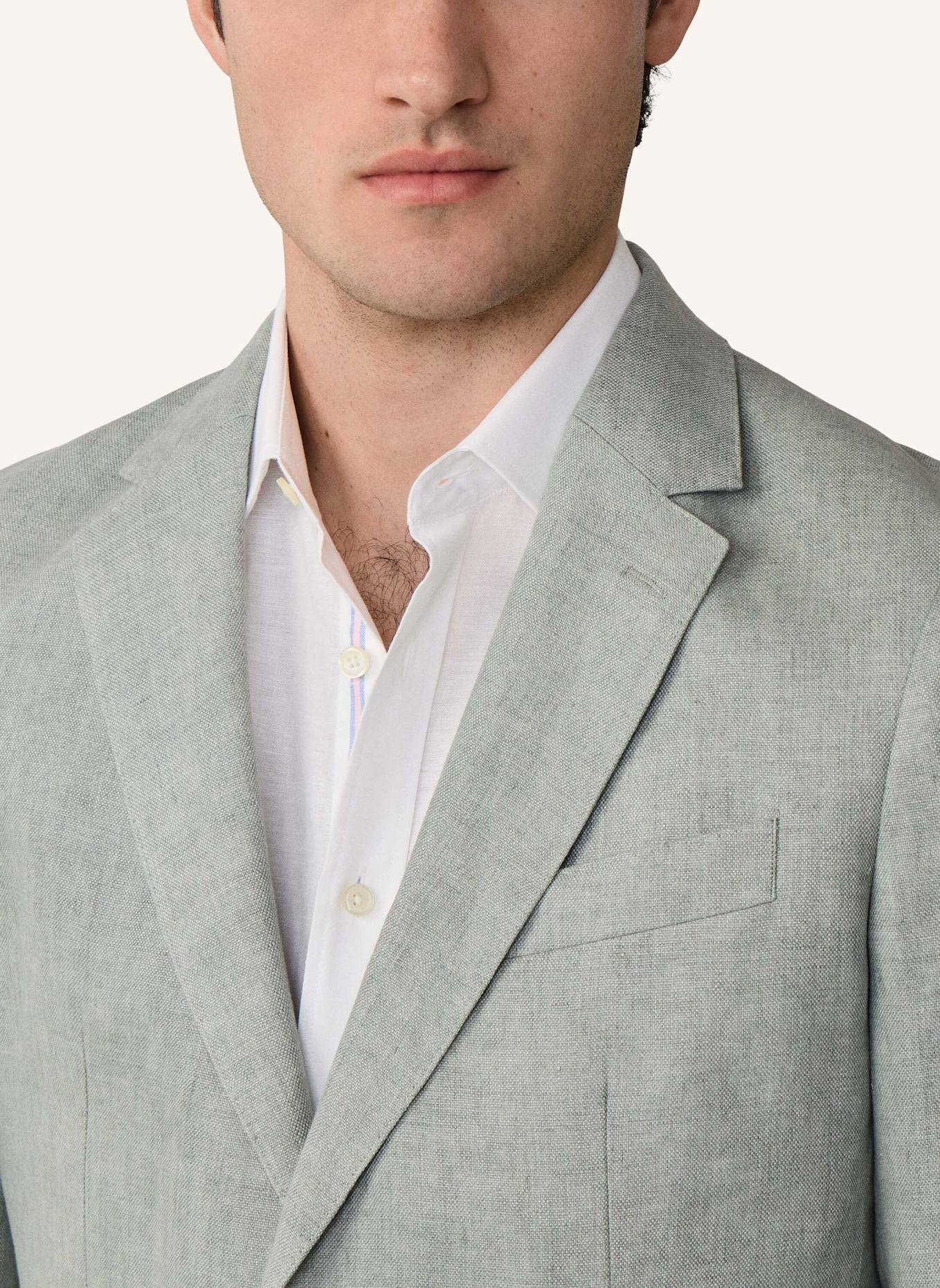 HACKETT LONDON Sakko LINEN DELAVE HOPSACK: HELLGRÜN