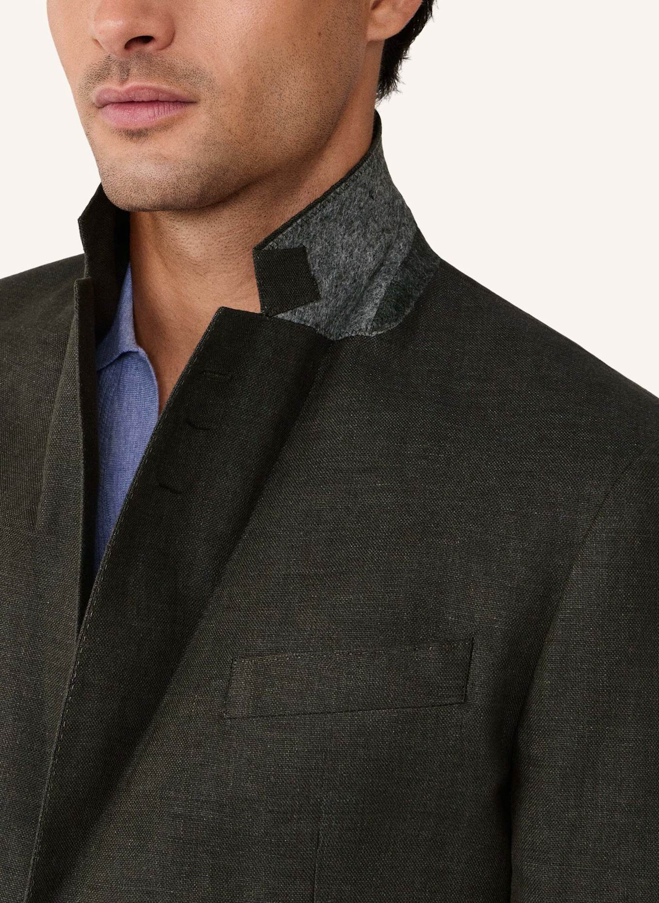 HACKETT LONDON Sakko LINEN DELAVE HOPSACK: KHAKI