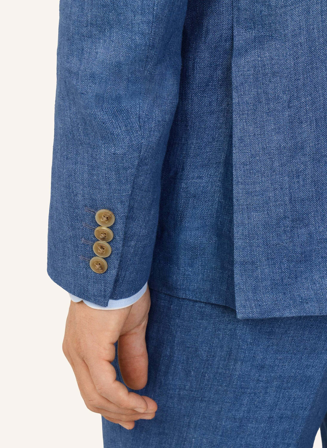 HACKETT LONDON Sakko LINEN DELAVE HOPSACK: BLAU